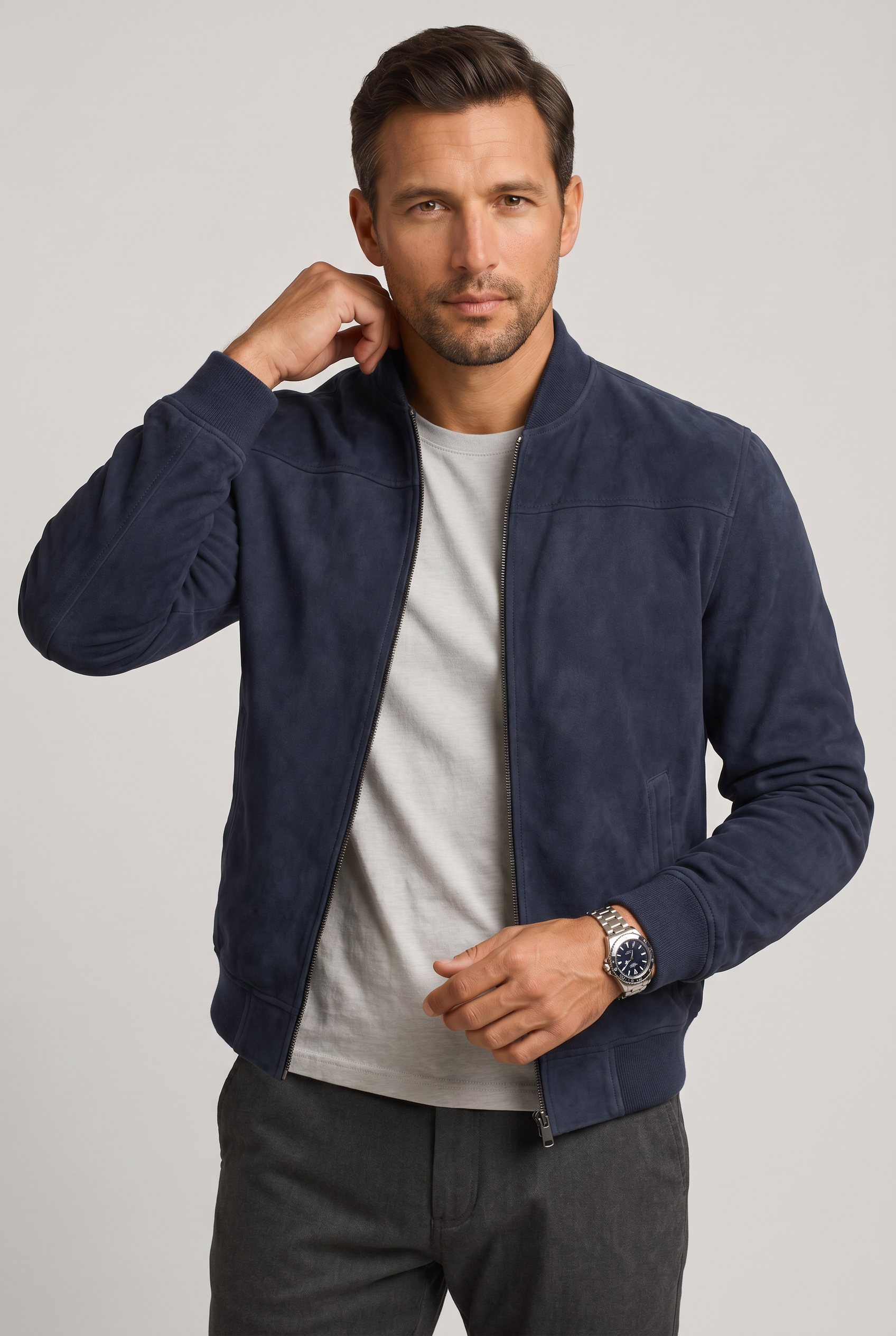 Men's Bomber Jacket | Casual Zipper-6