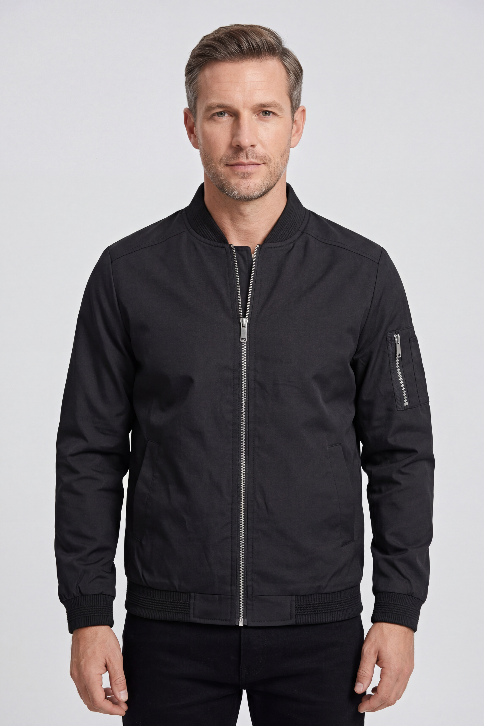 Men’s Bomber Jacket | with Zip Sleeve Pocket - 1