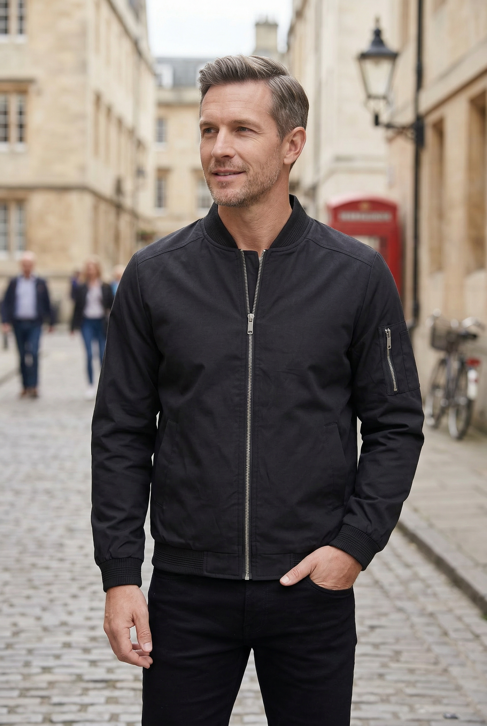 Men’s Bomber Jacket | with Zip Sleeve Pocket - 6