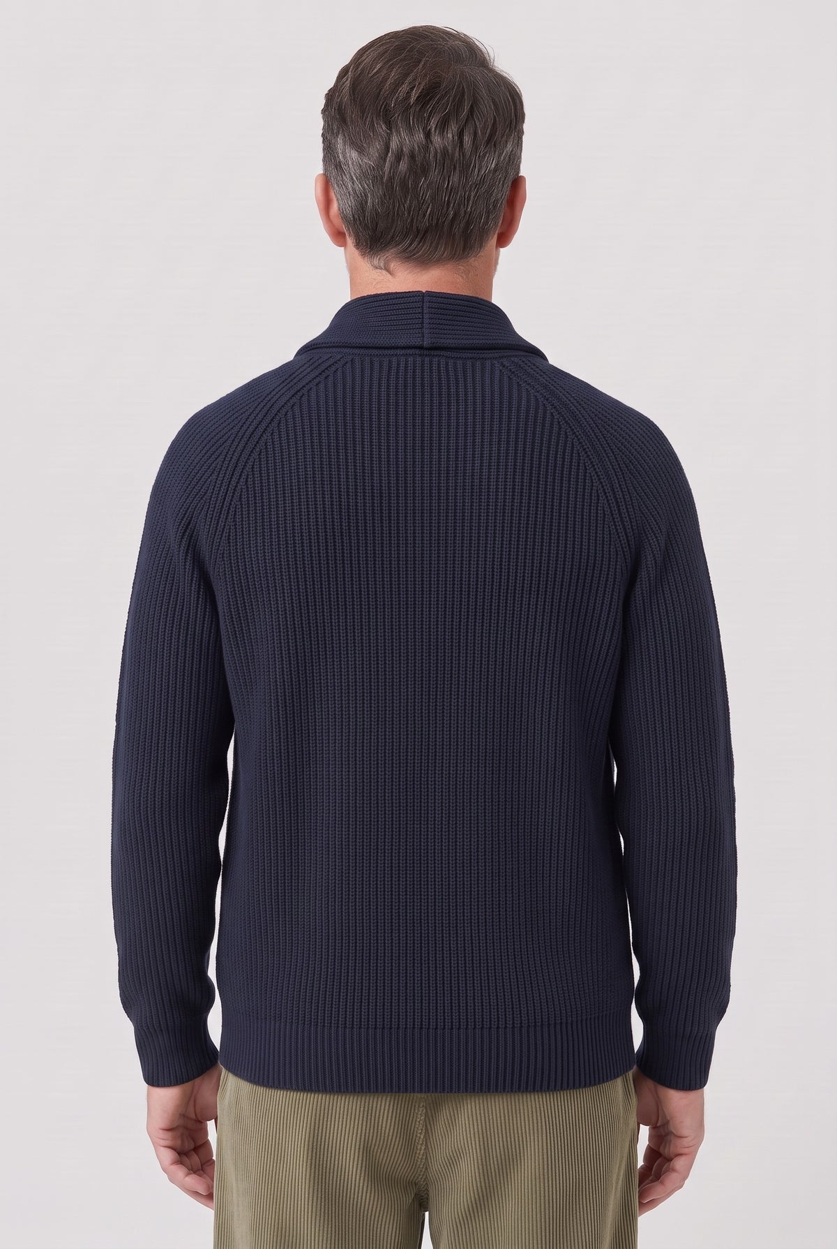 Men's Cardigan | Ribbed Shawl Collar back