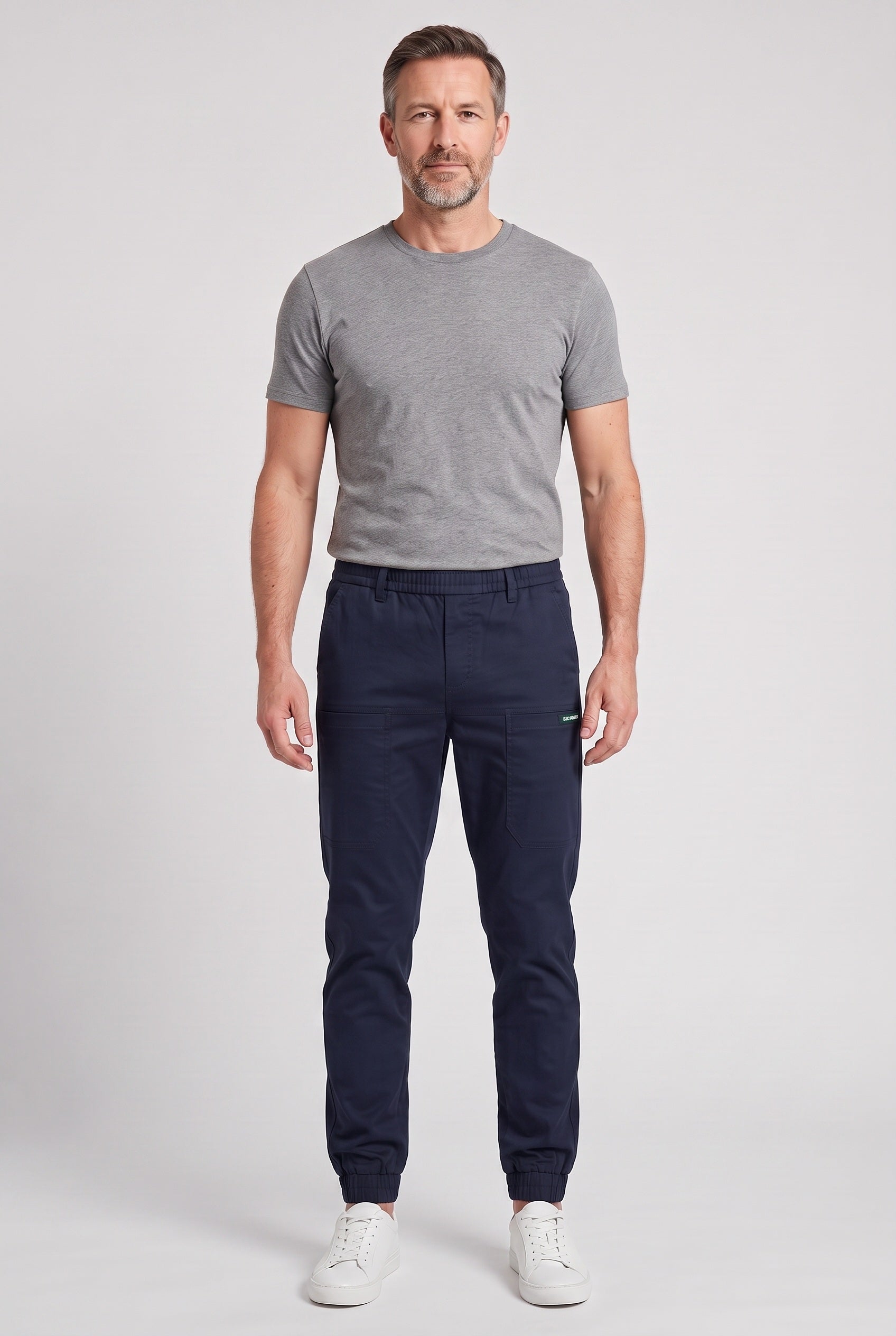 Men's Cargo Trousers | Tapered Stretch Fit - Blue