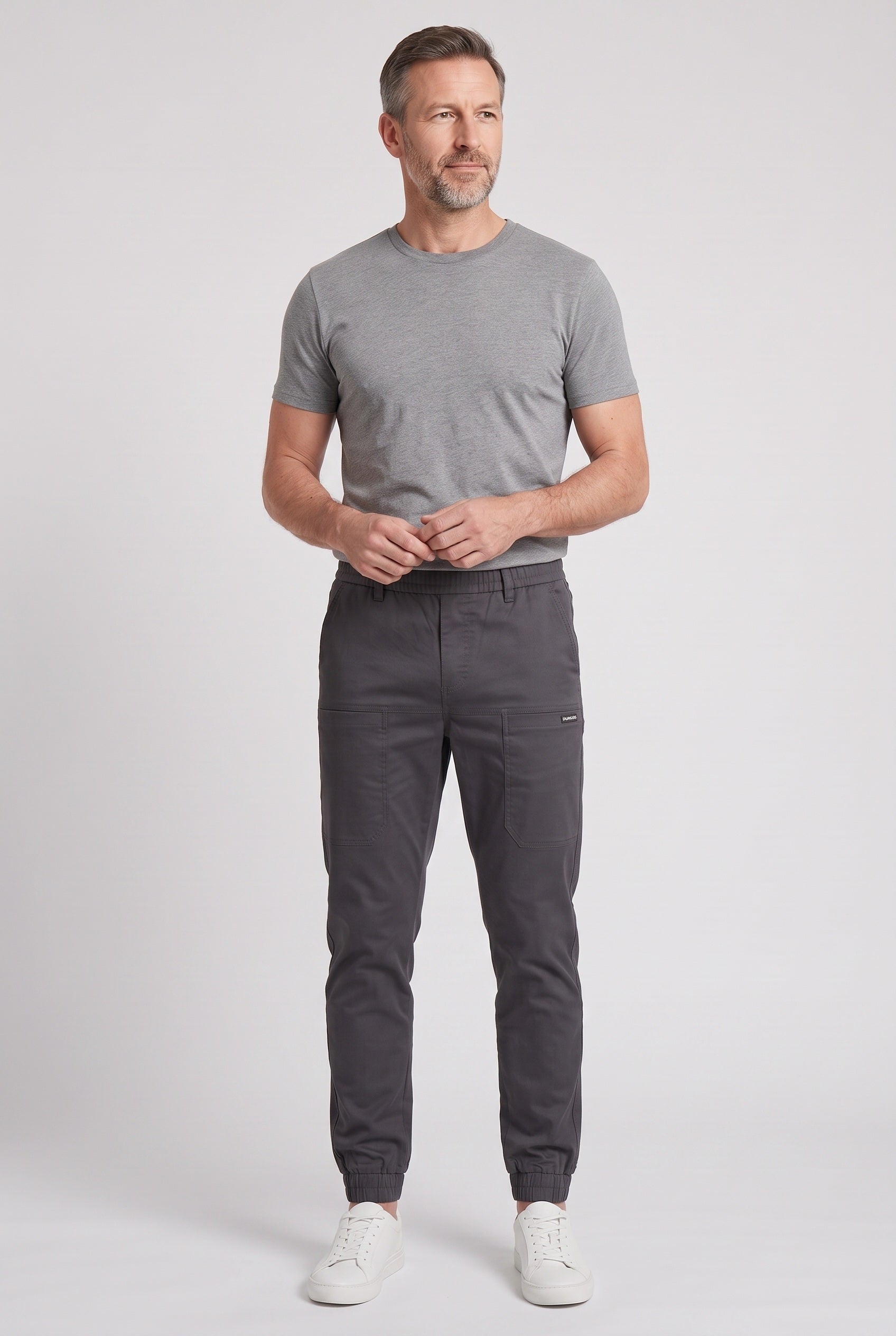 Men's Cargo Trousers | Tapered Stretch Fit - Dark Grey