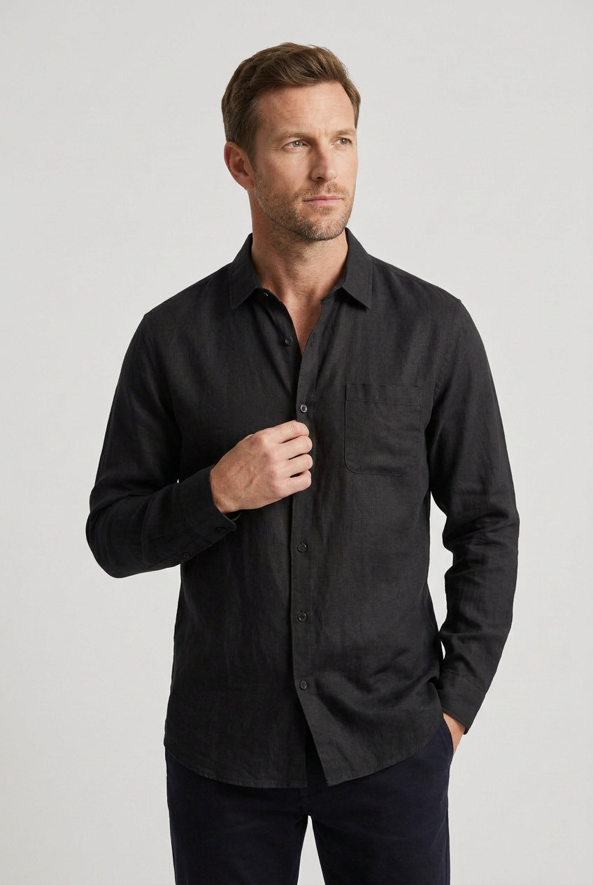 Men_s_Casual_Collared_Button_Down_Relaxed_Fit_Shirt_Long_Sleeves_-_10