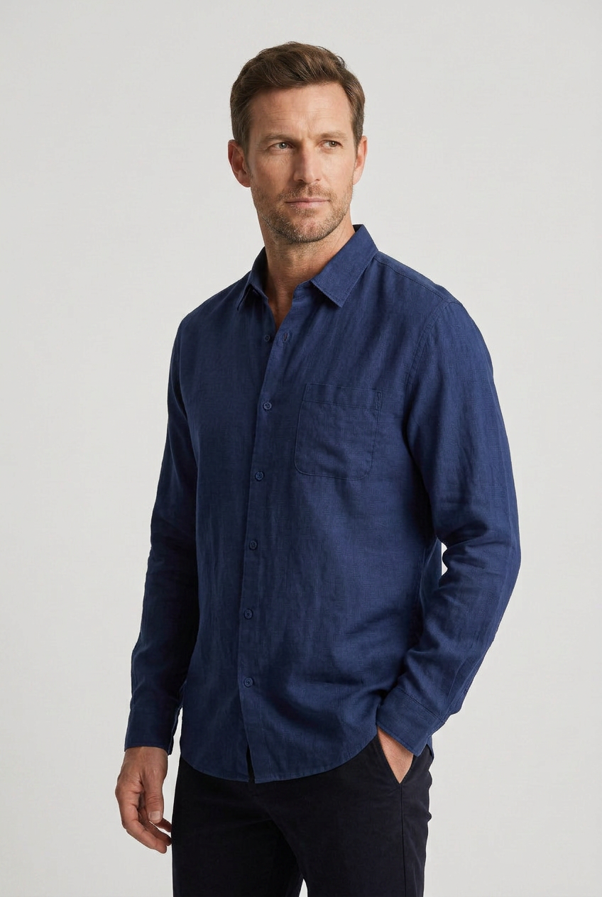 Men's Casual Collared Button Down Relaxed Fit Shirt | Long Sleeves - 6