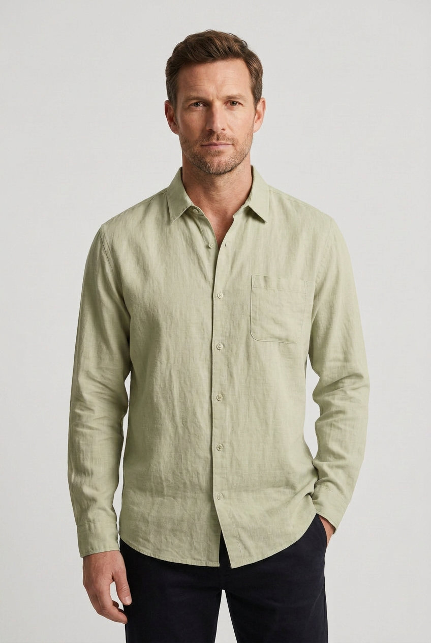 Men's Casual Collared Button Down Relaxed Fit Shirt | Long Sleeves - 8