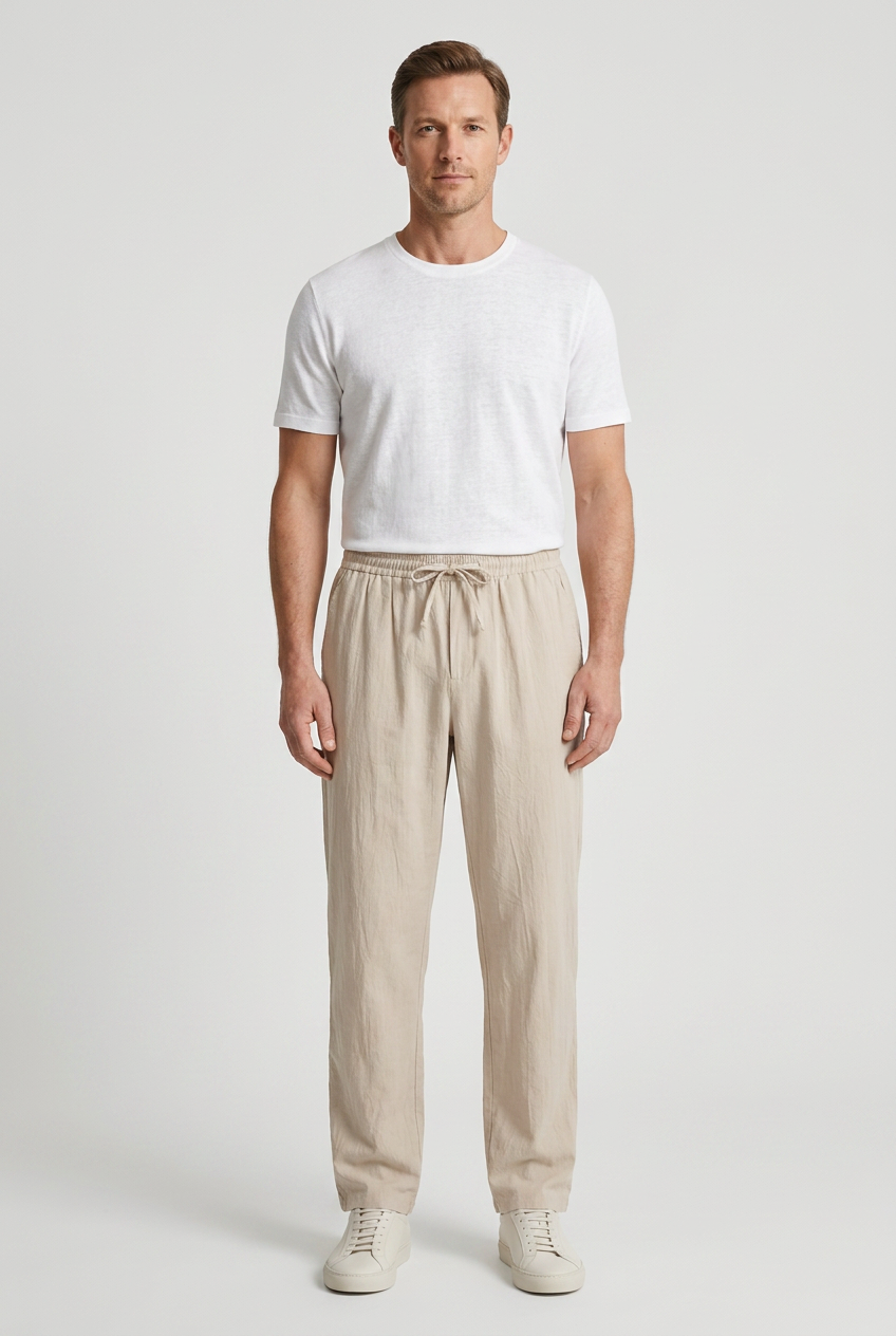 Men's Casual Summer Relaxed Fit Pants | Drawstring - 2