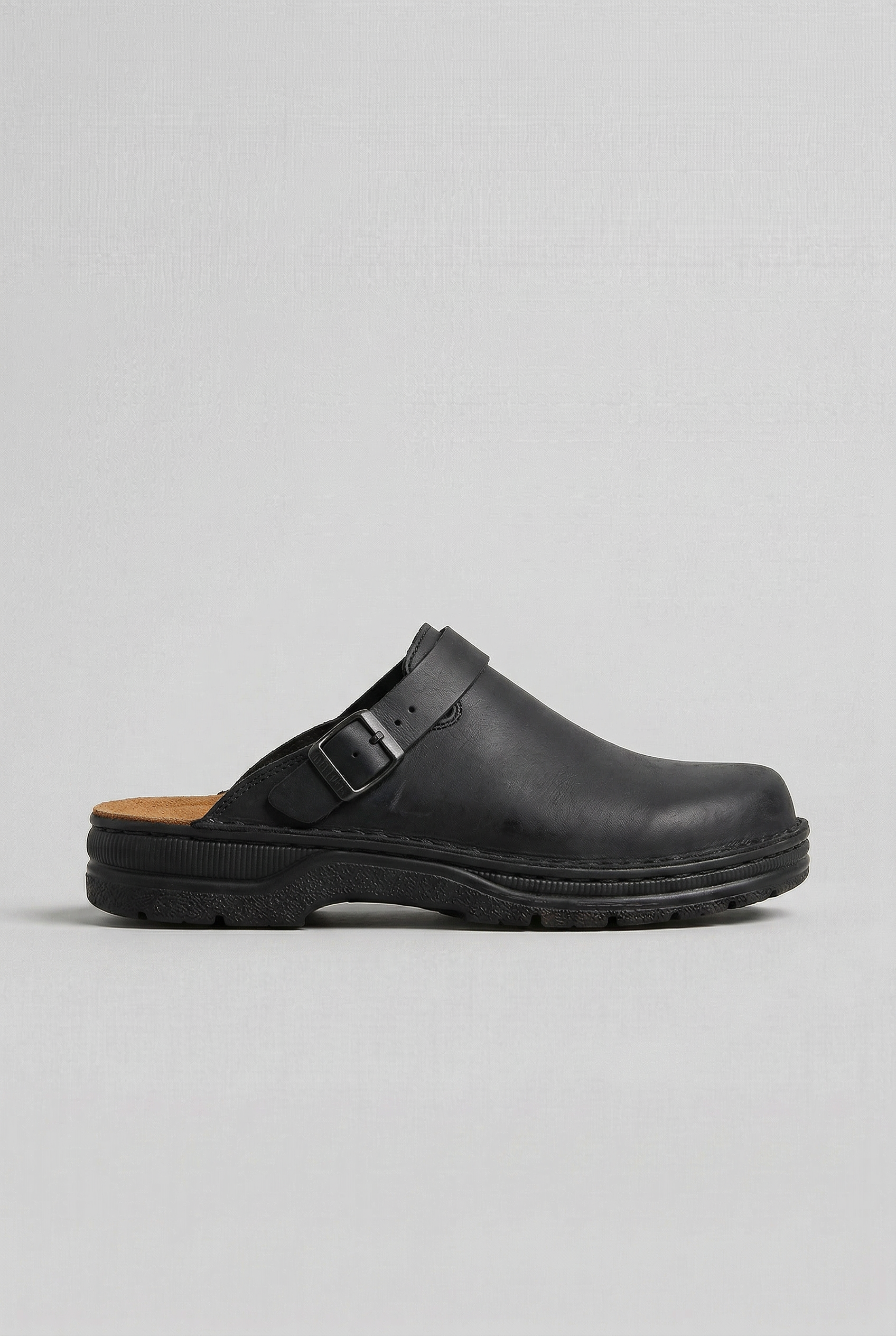 Men’s Clogs | Leather Look With Buckle Strap - 5