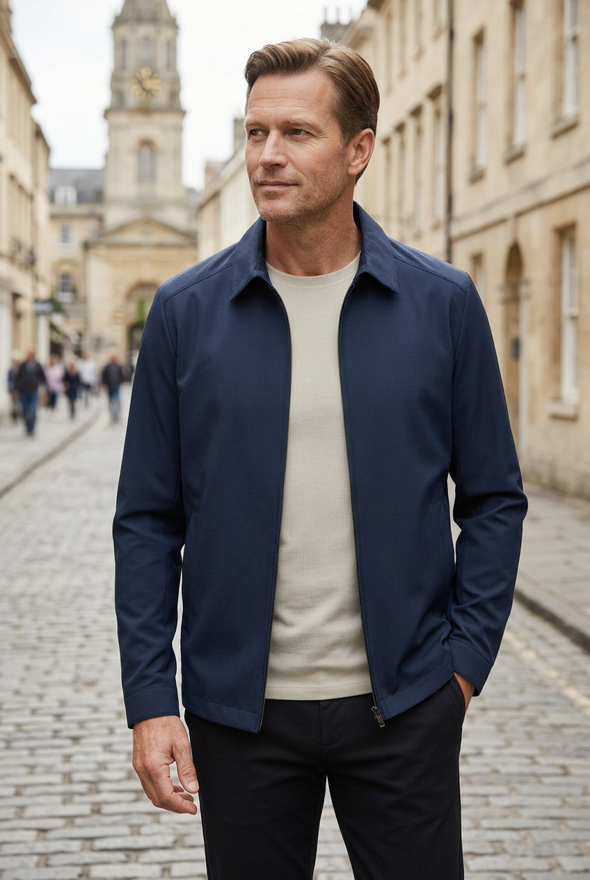 Men’s Harrington Jacket | Lightweight Zip-Up with Collar - 4