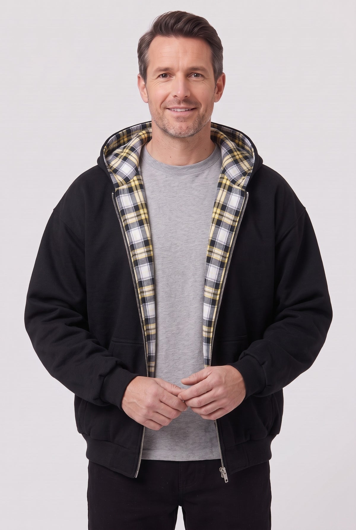 Men's Hoodie | Reversible Zip-Up - Black