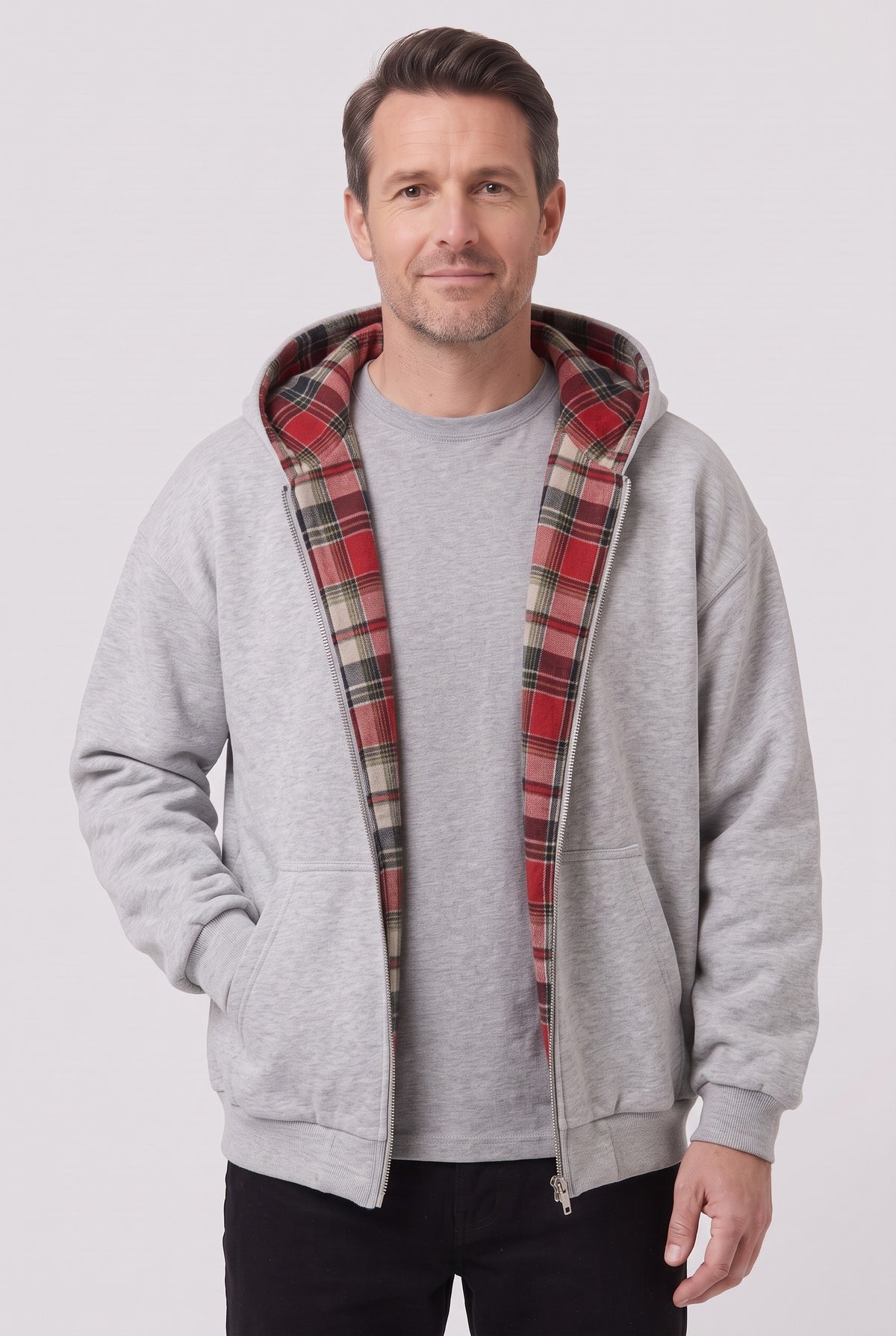 Men's Hoodie | Reversible Zip-Up - Red