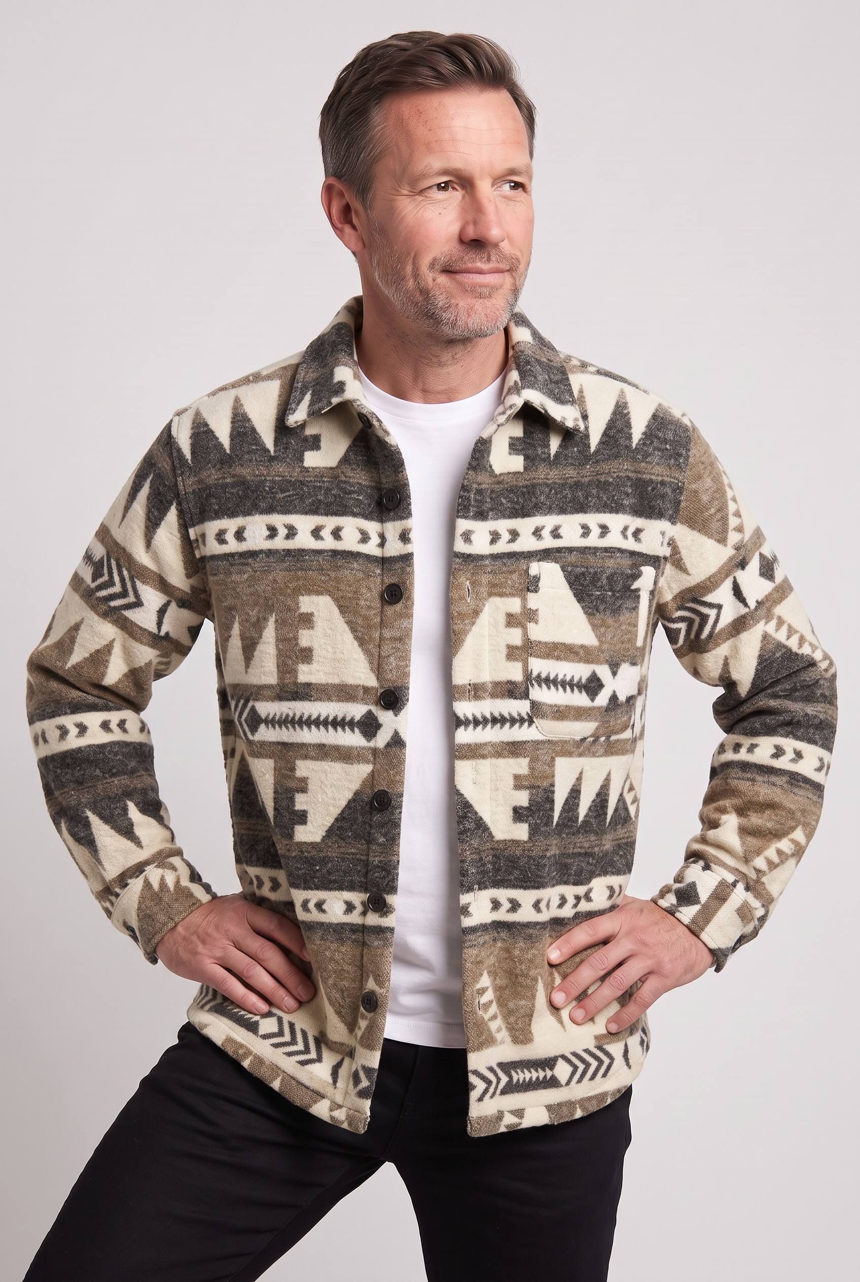 Men's Jacket | Aztec Print Overshirt - 5