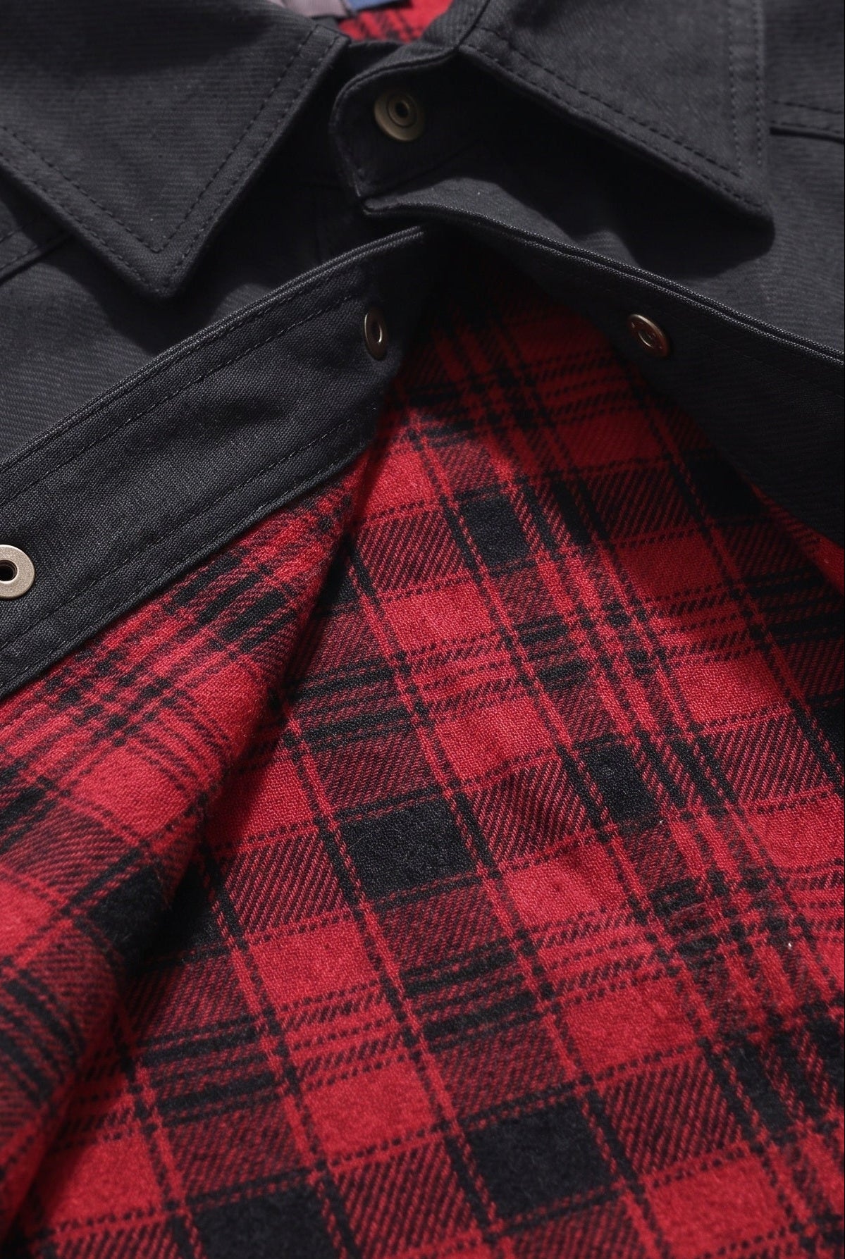 Men's Jacket | Flannel-Lined Shacket - BLACK detail