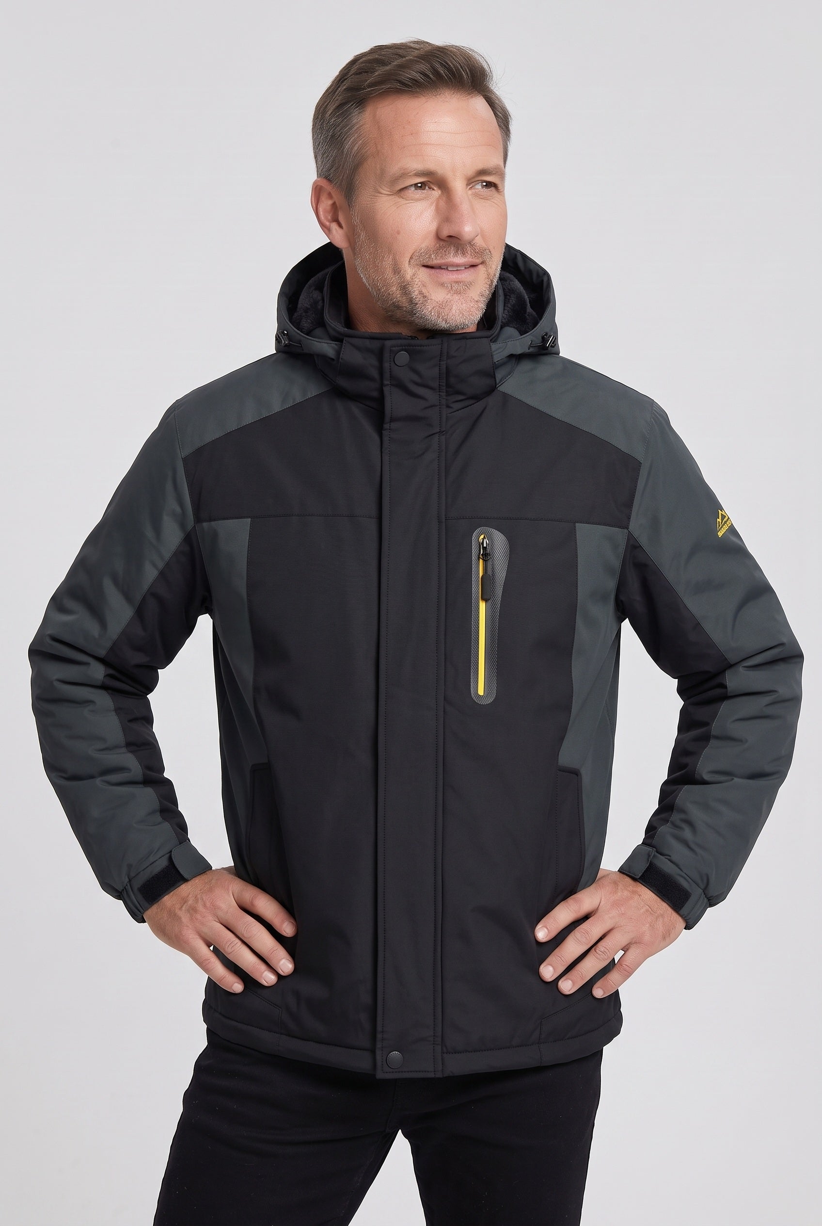 Men's Jacket | Fleece-Lined Hooded - Black