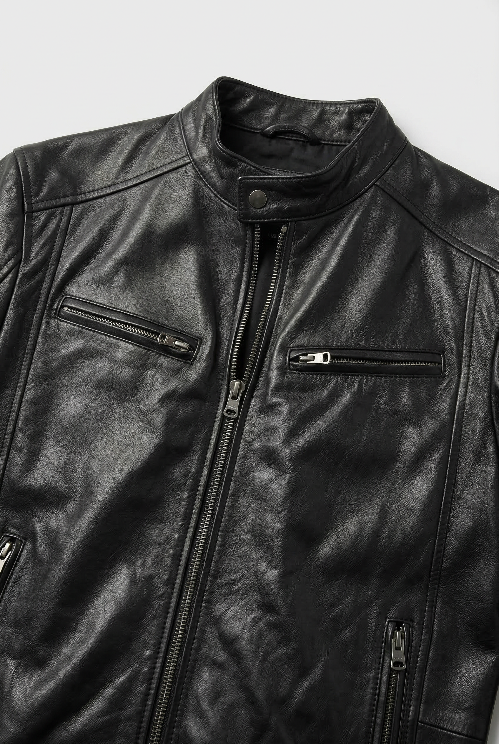 Men’s Jackets | Leather Look with Multiple Zip Pockets - 3