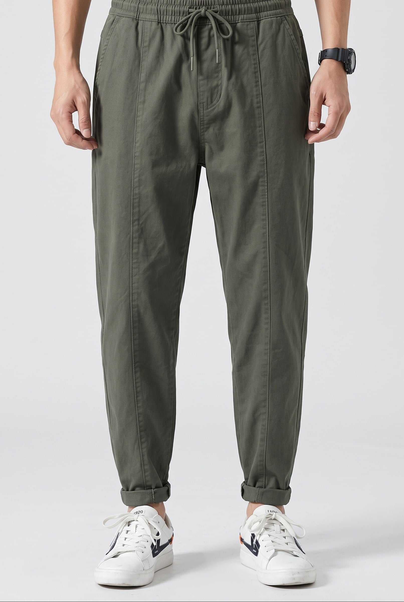 Men's Joggers | Tapered Drawstring - Army Green lower