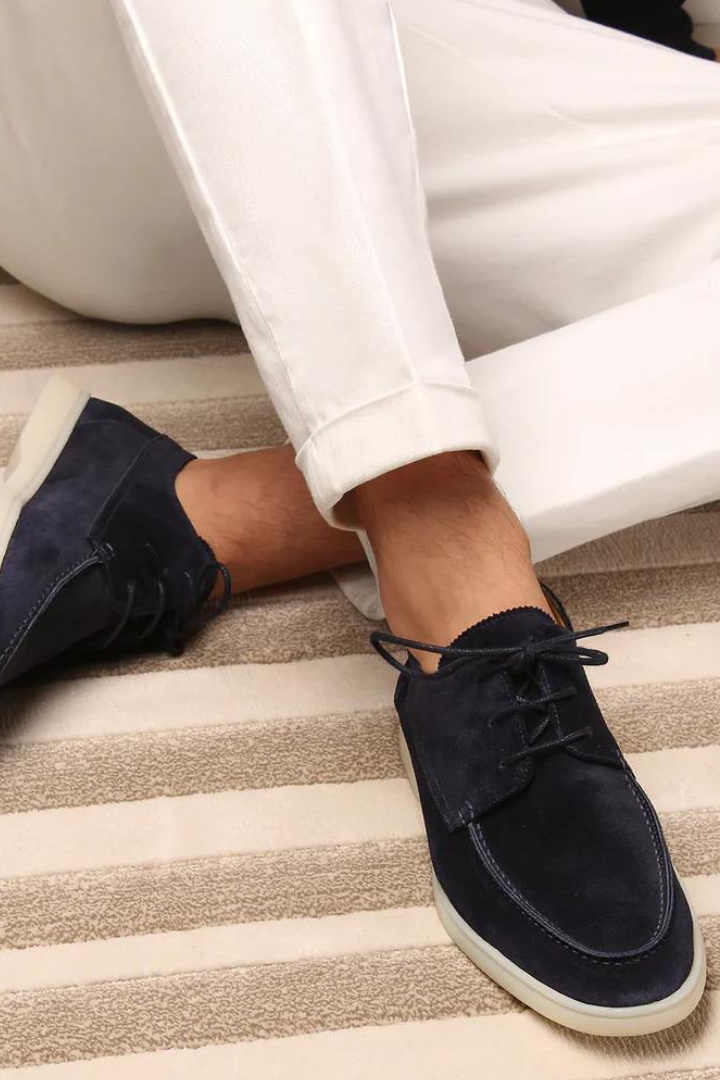 Men’s Loafers | Suede Look with Lace-Up Detail - 2