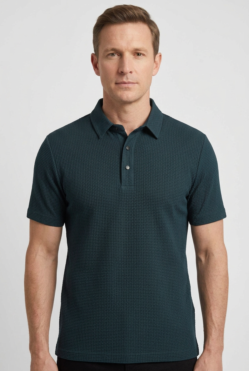 Men’s Polo Shirts | Short Sleeve with Textured Knit - 1
