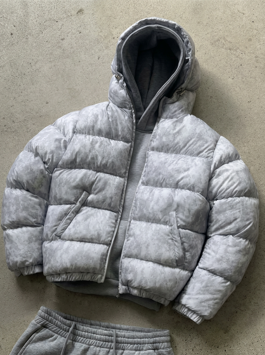 Men's Puffer Jacket | Hooded Zip-Up - 2