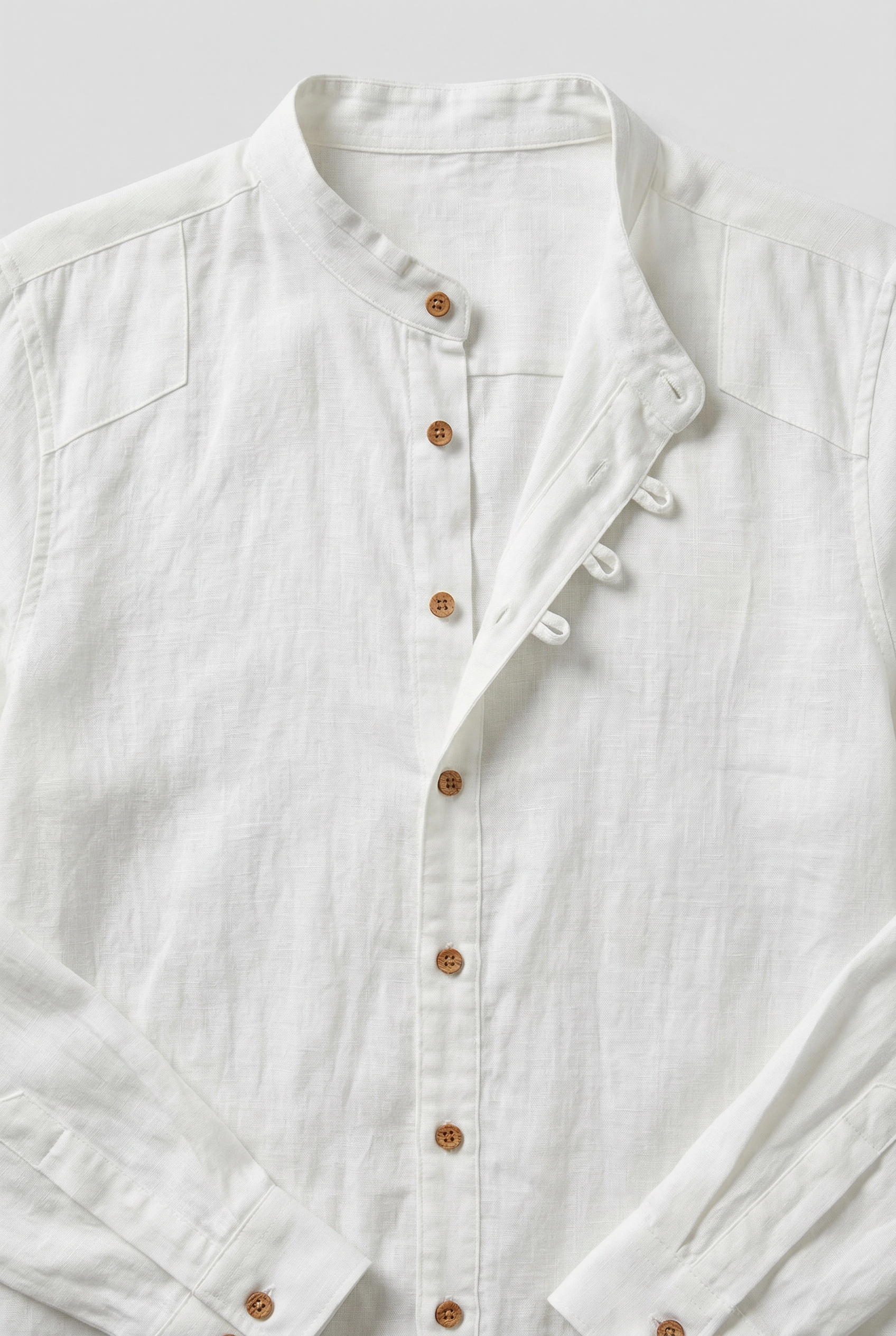 Men’s Shirt | Band Collar with Button Front - 3