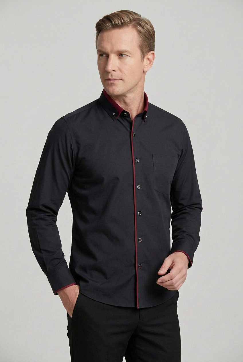 Men’s Shirt | Stretch Fit with Contrast Collar - 6