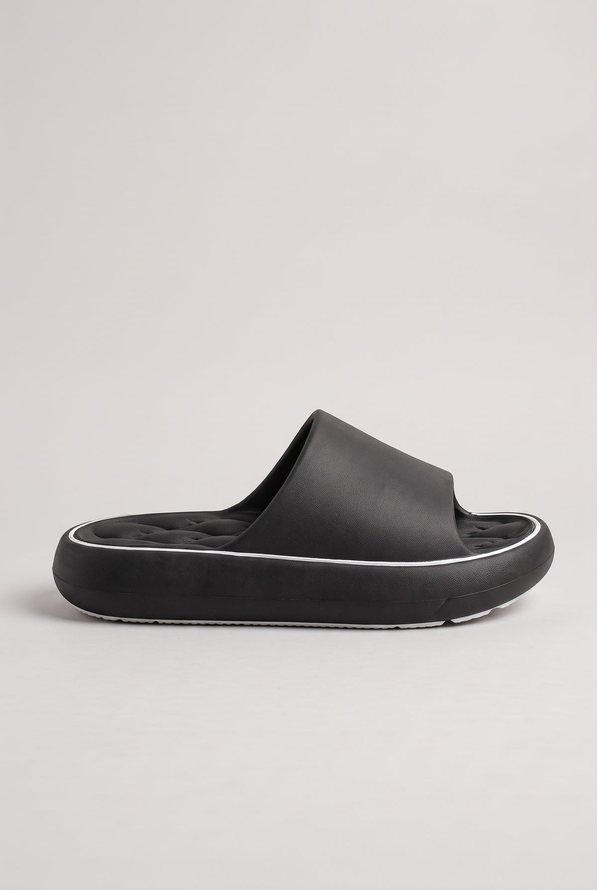 Men's Slides | Cushioned Pillow Footbed - Black