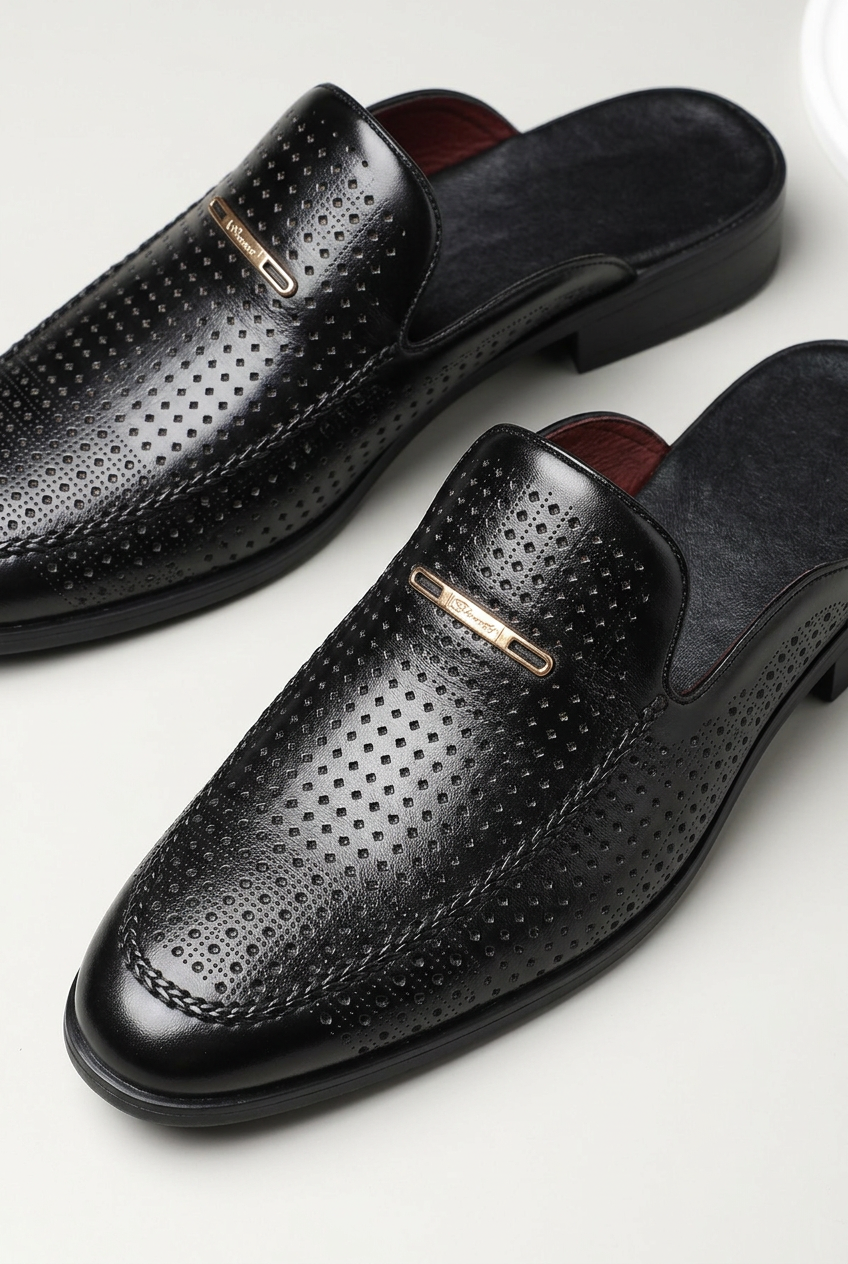 Men's Slip On Formal Loafers | Low Block Heel - 2