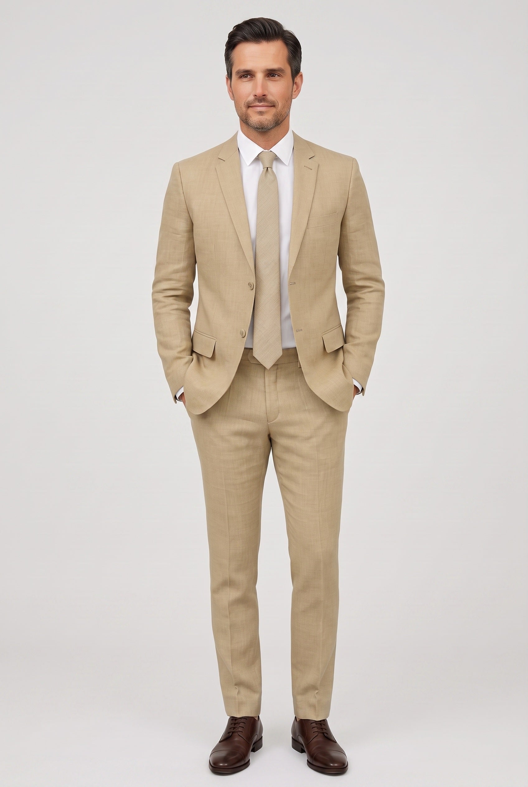 Men's Suit | Linen-Look Slim Fit - 11
