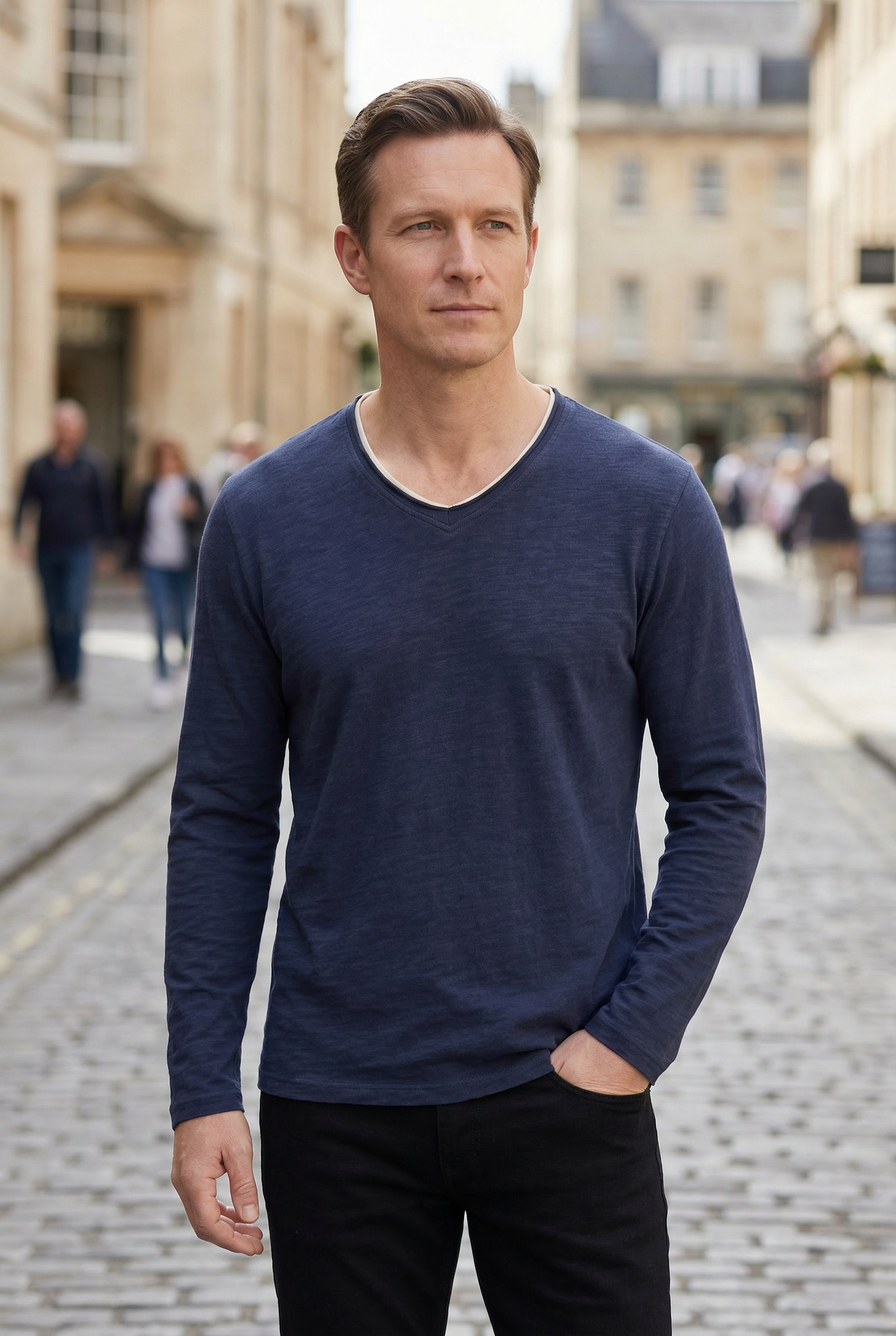 Men’s T-Shirt | Long Sleeve with V-Neck - 4