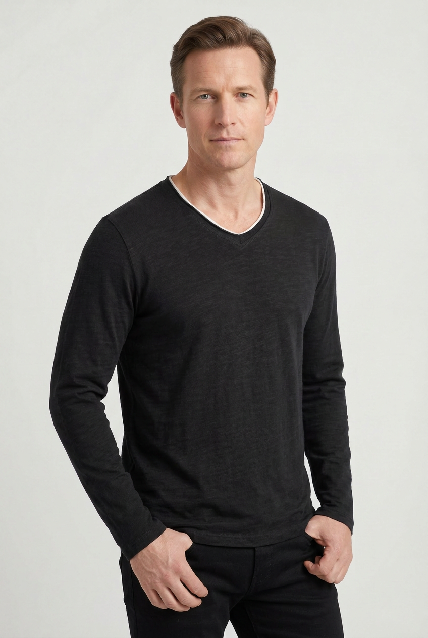 Men’s T-Shirt | Long Sleeve with V-Neck - 7