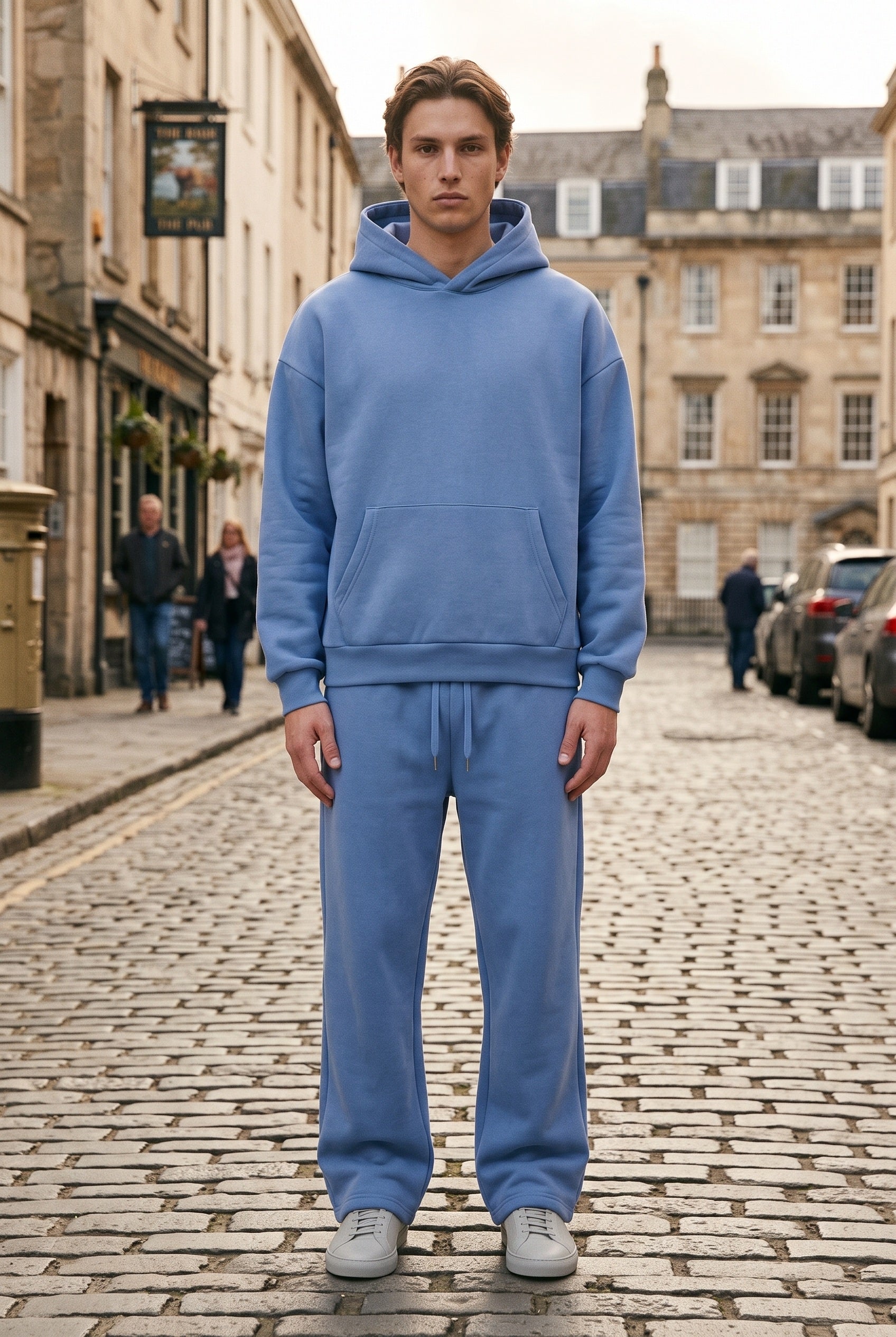 Men's Tracksuit | Hooded Oversized Set - Blue lifestyle