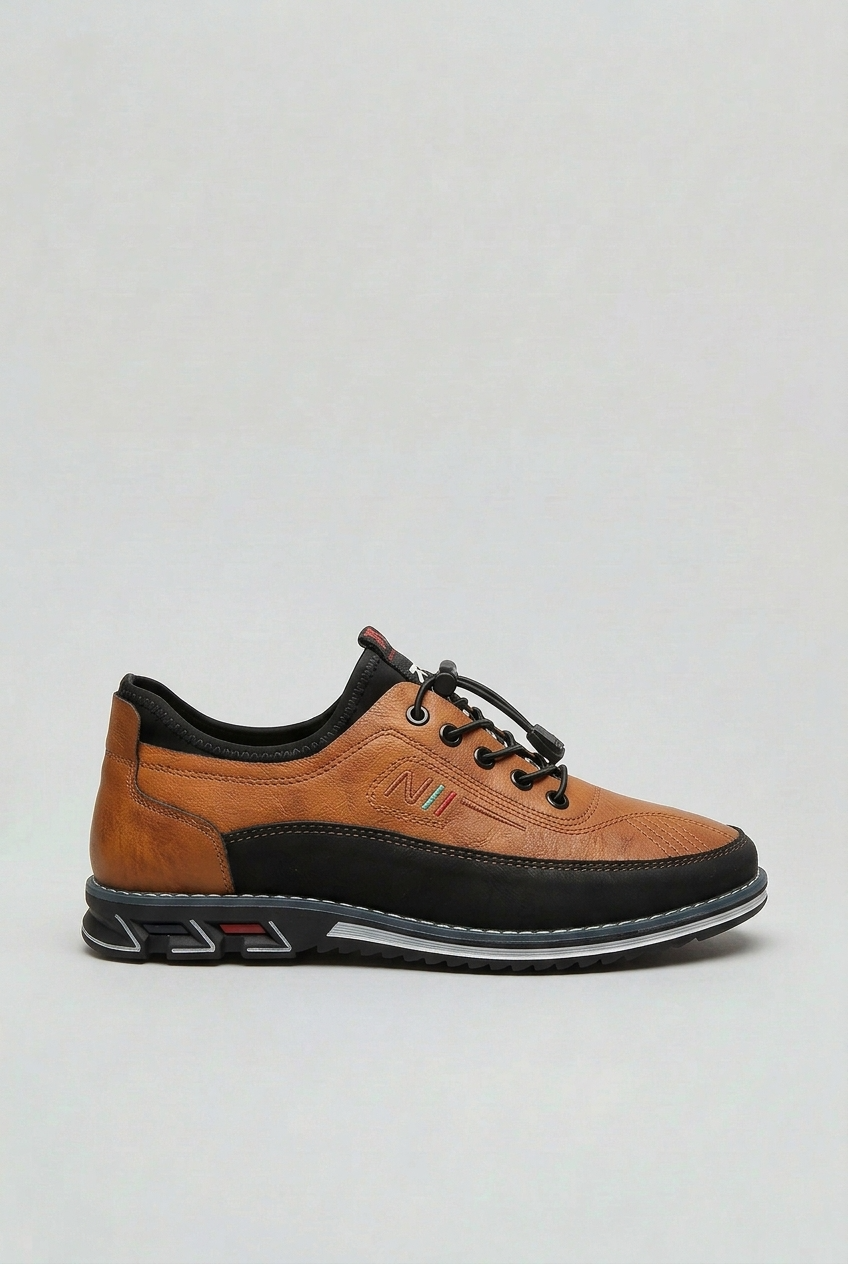 Men’s Trainers | Leather-Look Finish with Supportive Sole - 1