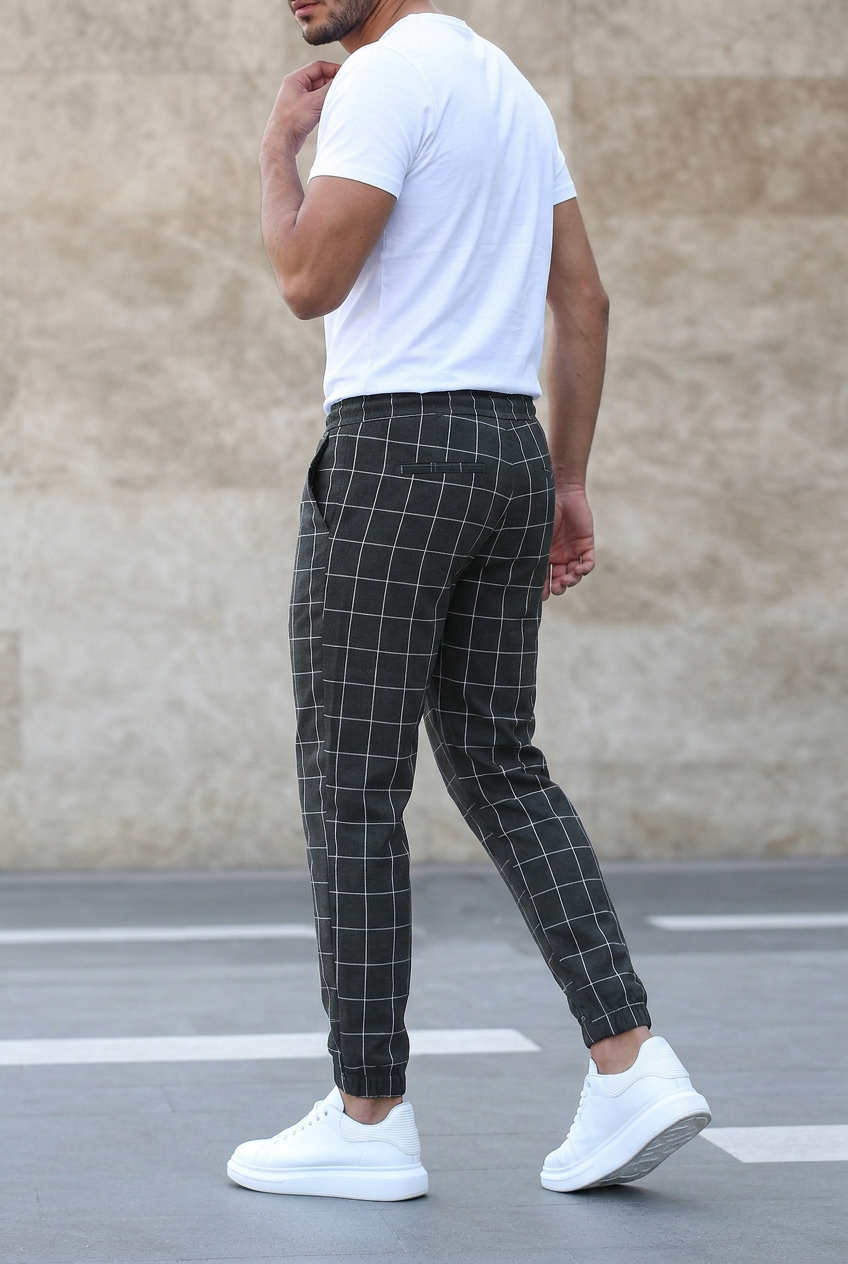 Men’s Trousers | Checked with Elastic Cuffs - 4