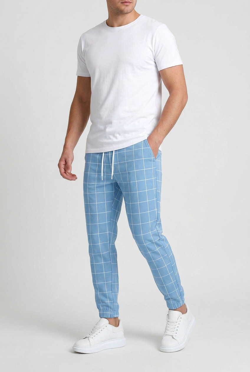 Men’s Trousers | Checked with Elastic Cuffs - 7