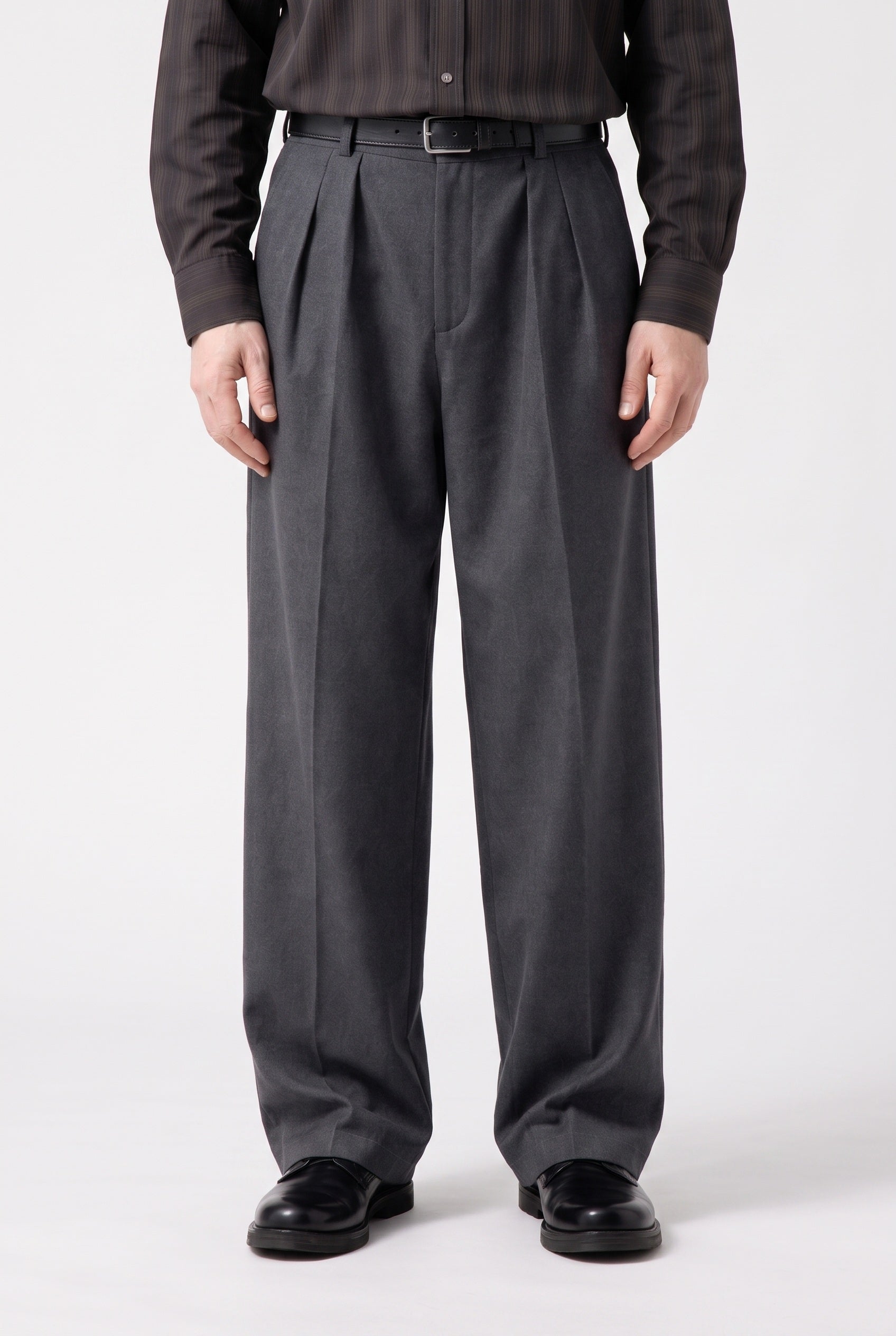 Men's Trousers | Wide Leg Pleated Front - 1