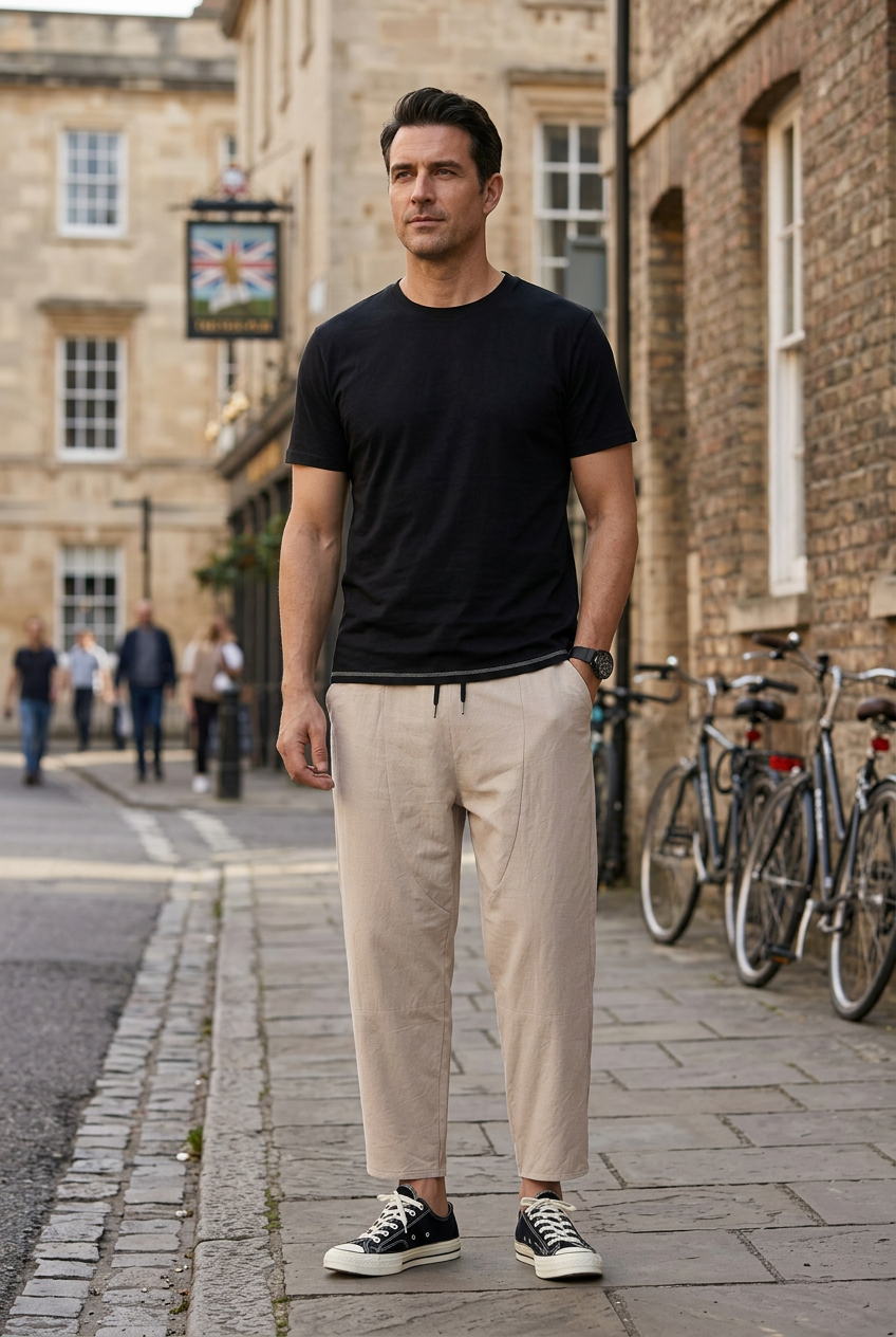 Men's Wide Leg Trousers | Side Pockets - 4