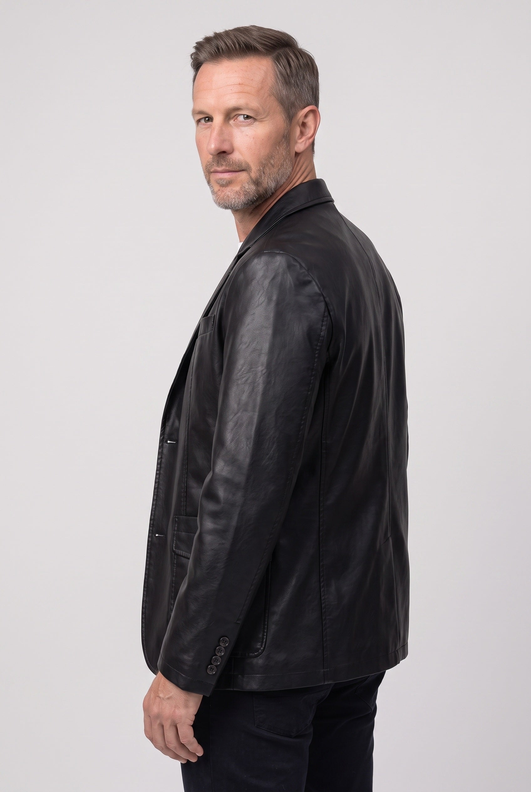 Men's Jacket | Leather-Look Blazer - 7