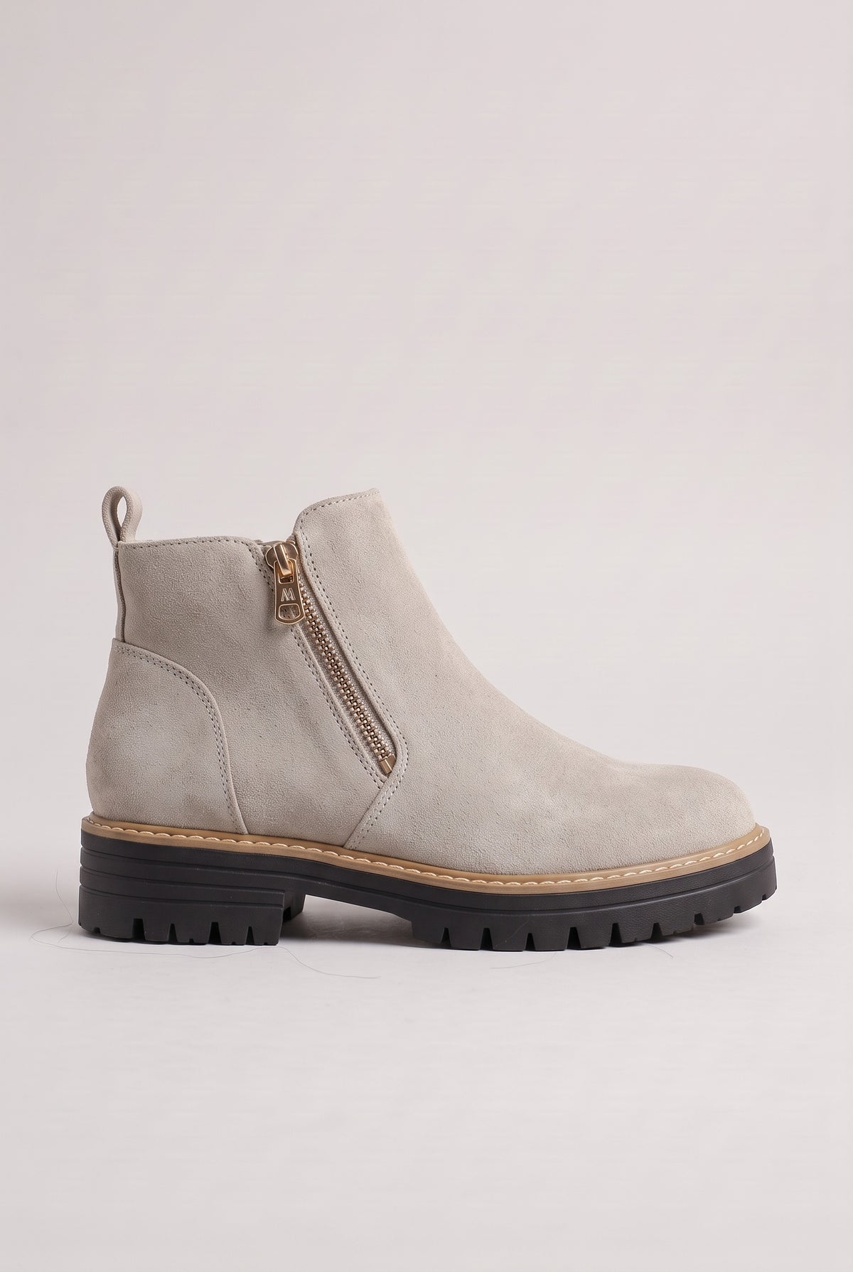 Women’s Ankle Boots | Suede-Look Side-Zip - Beige