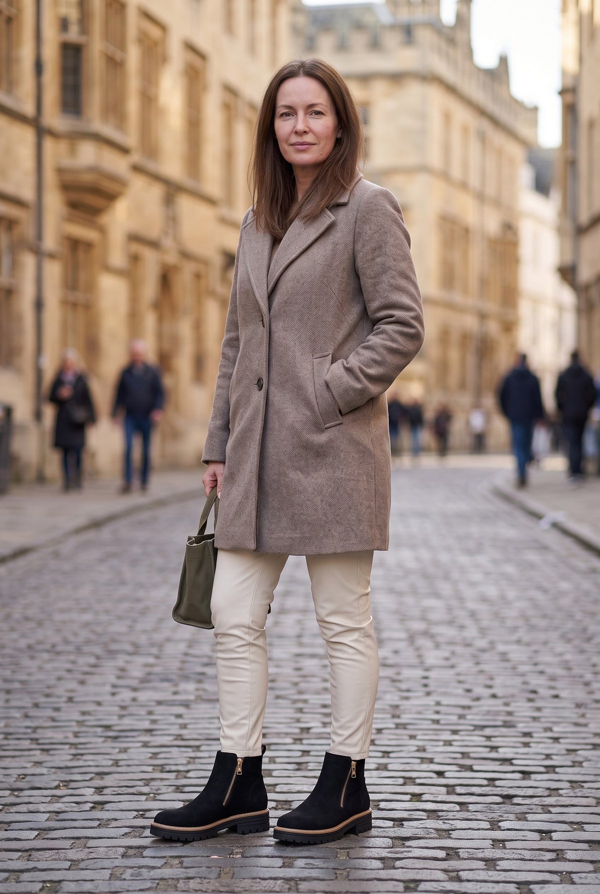 Women’s Ankle Boots | Suede-Look Side-Zip - Black lifestyle