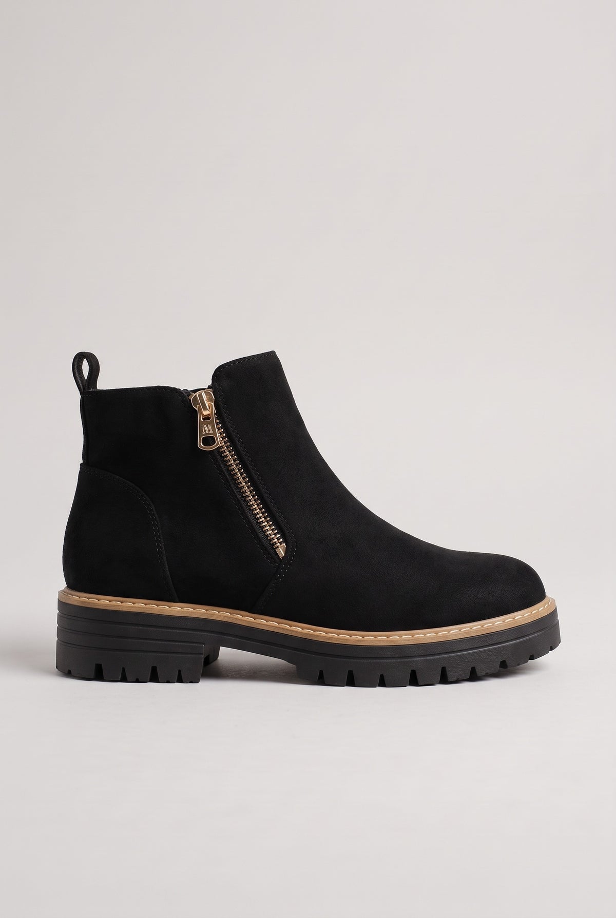 Women’s Ankle Boots | Suede-Look Side-Zip - Black