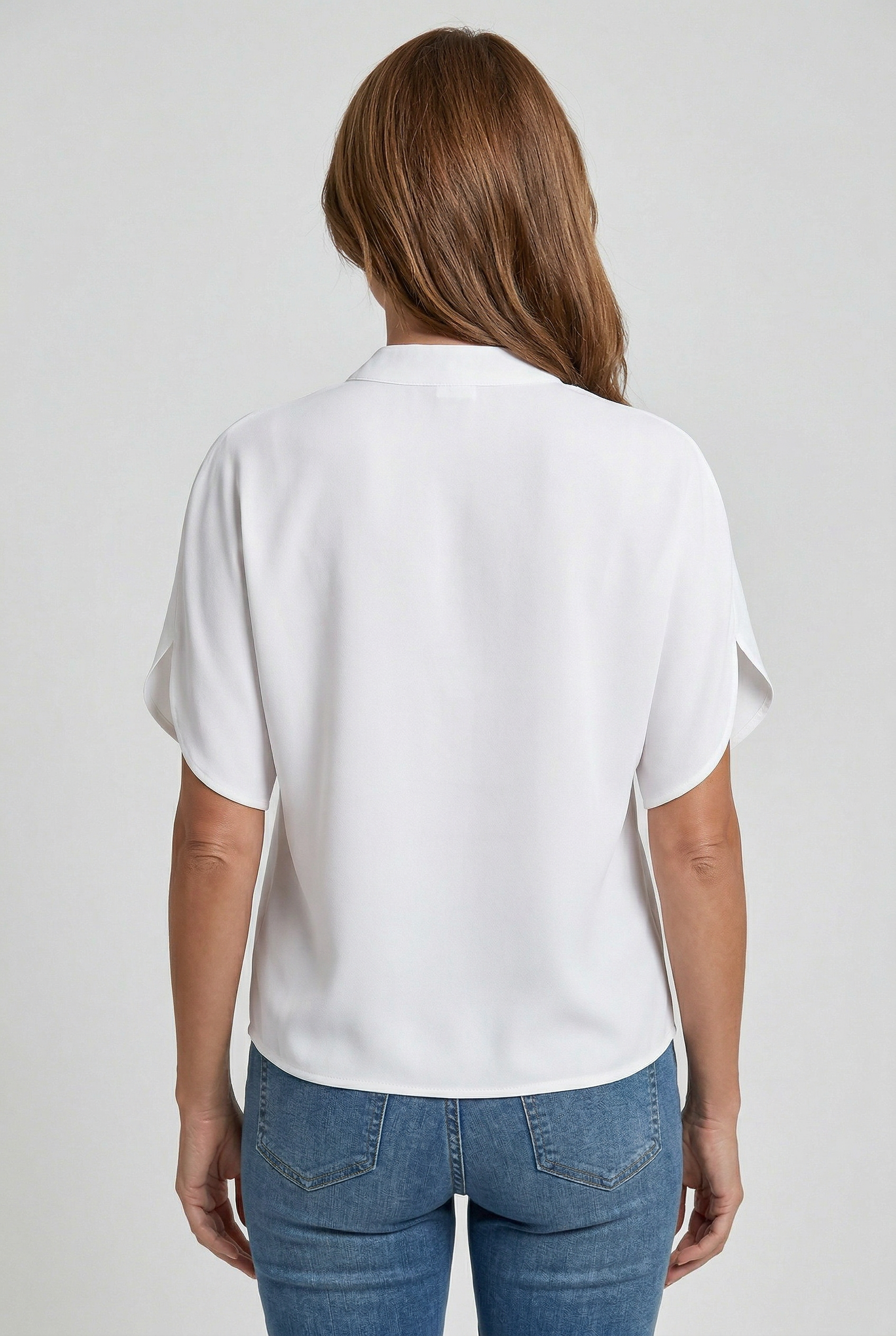 Women’s Blouse | V Neck Short Sleeve - White 1.3