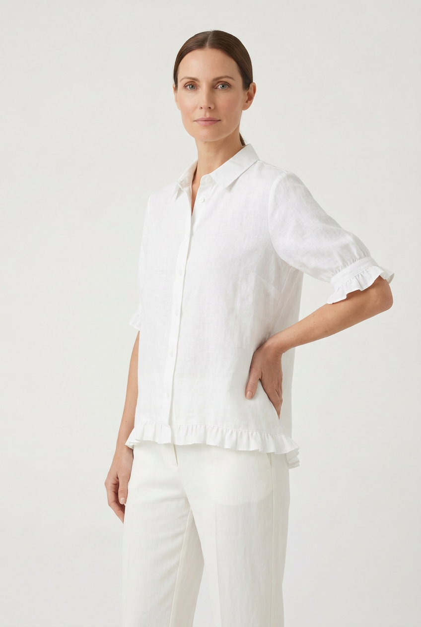 Women’s Blouse | with Ruffle Hem - 5