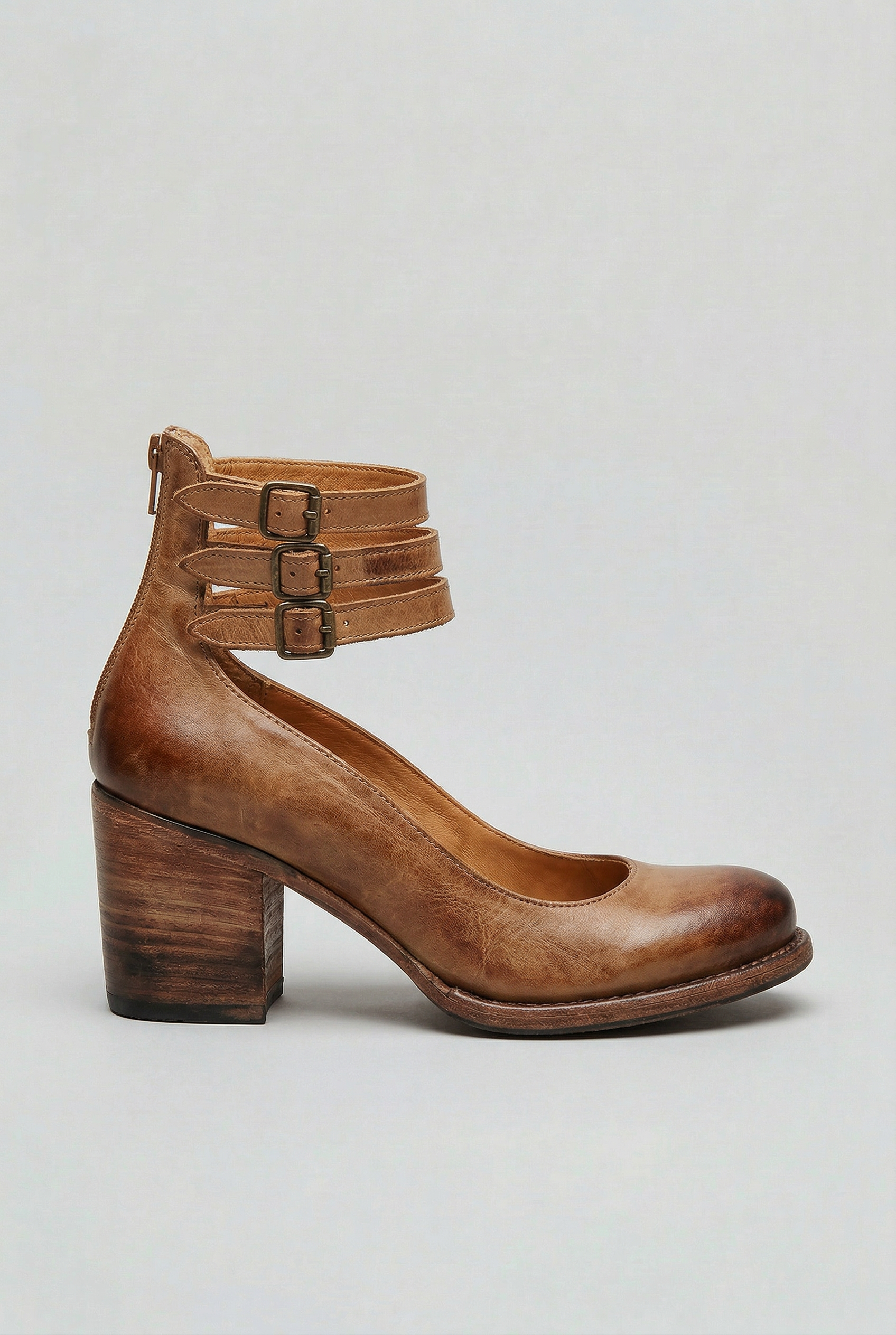 Women’s Boots | Block Heel with Buckle Straps - 1