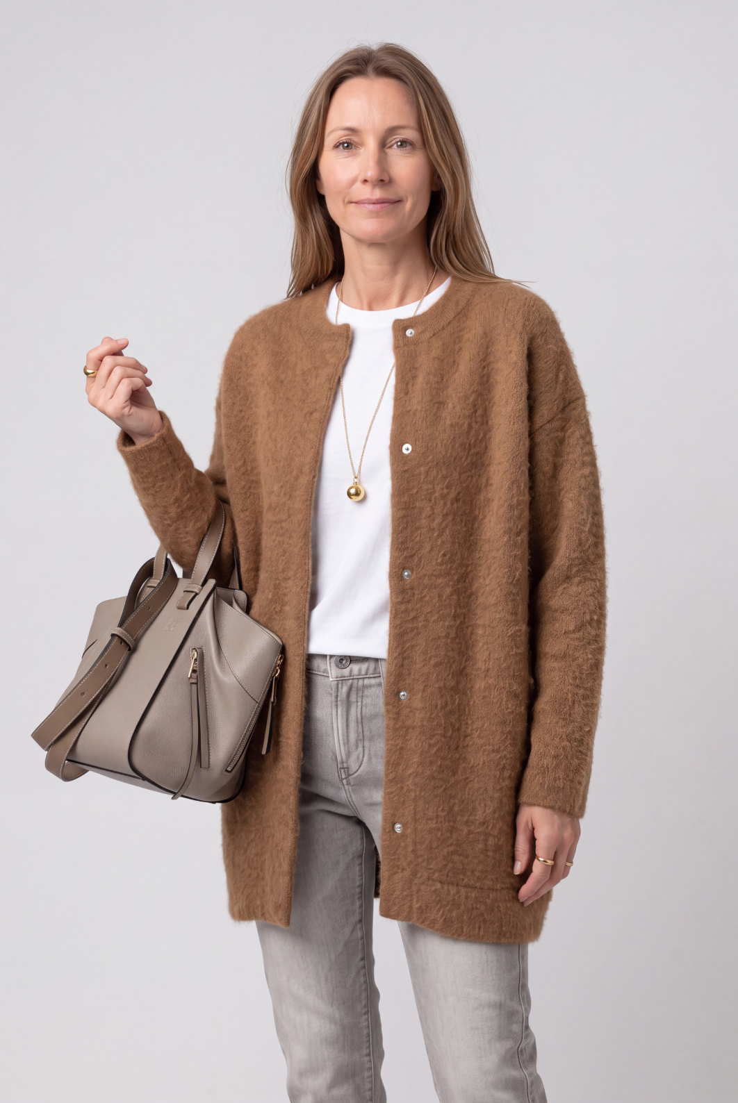Women's Cardigan | Longline Button-Front - 5