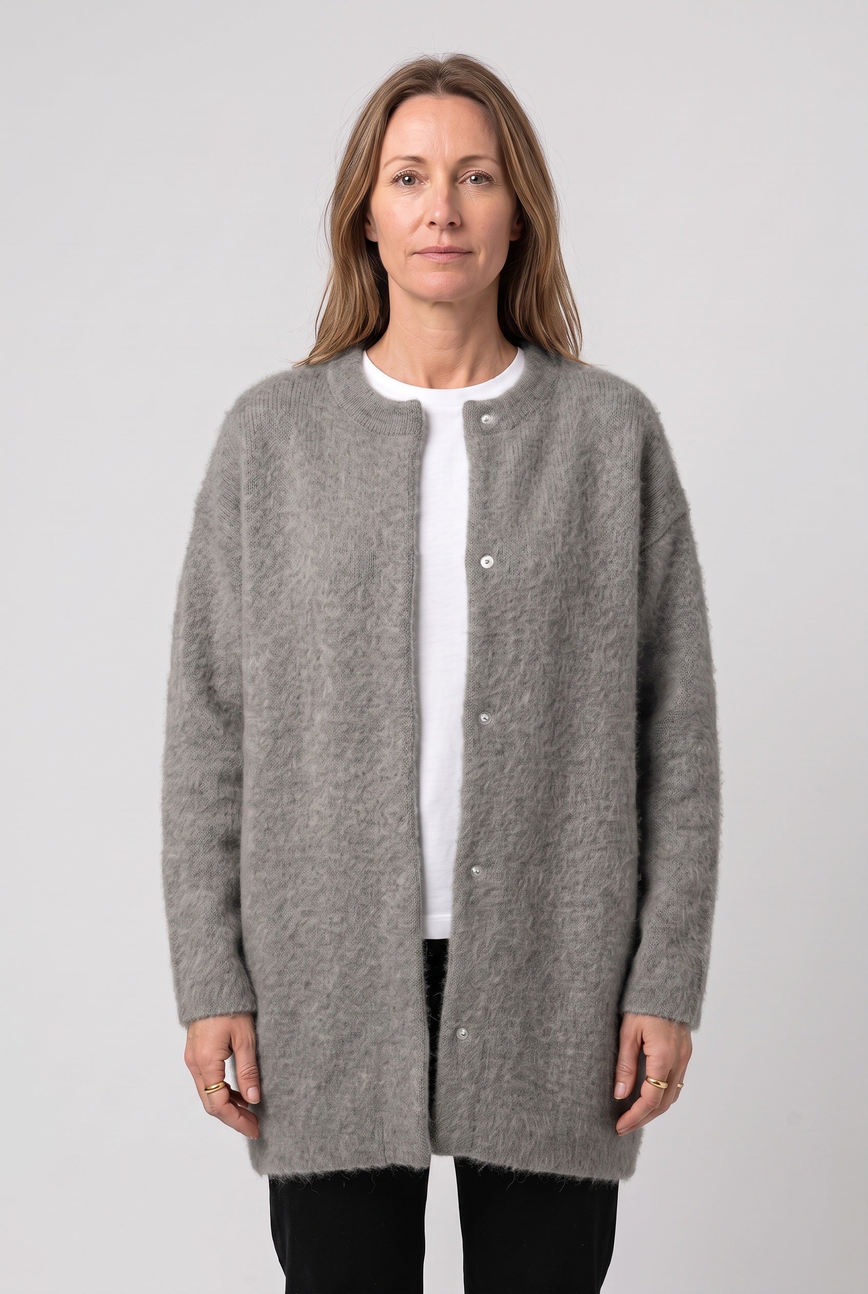 Women's Cardigan | Longline Button-Front - 7