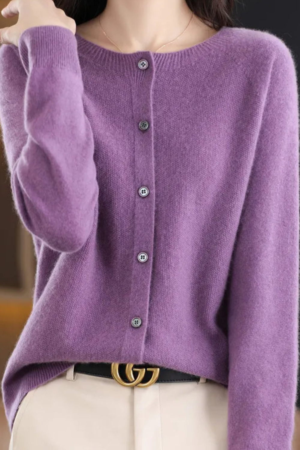 Women’s Cardigan | V Neck with Buttons - 10