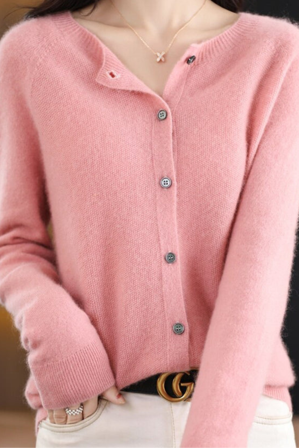 Women’s Cardigan | V Neck with Buttons - 5