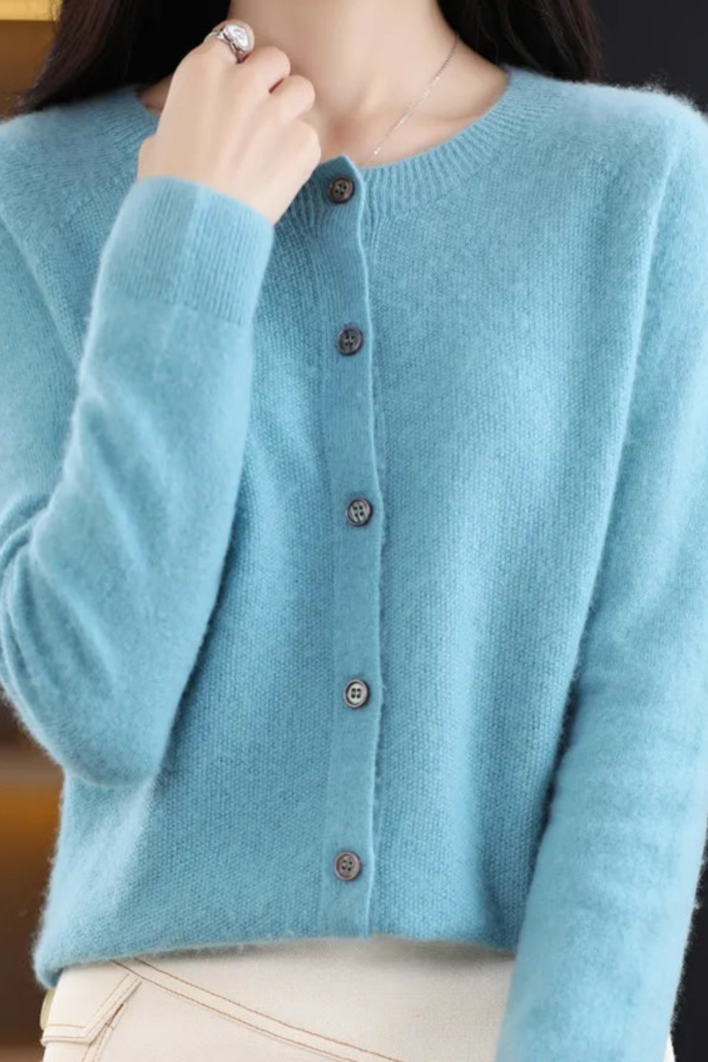 Women’s Cardigan | V Neck with Buttons - 6
