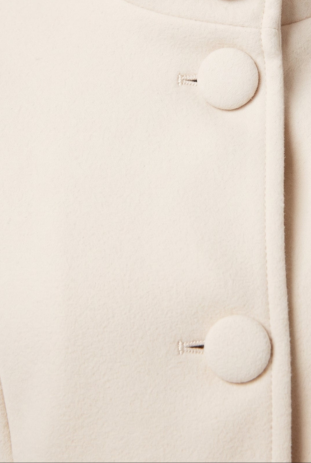 Women's Coat | Funnel Neck Longline - White detail