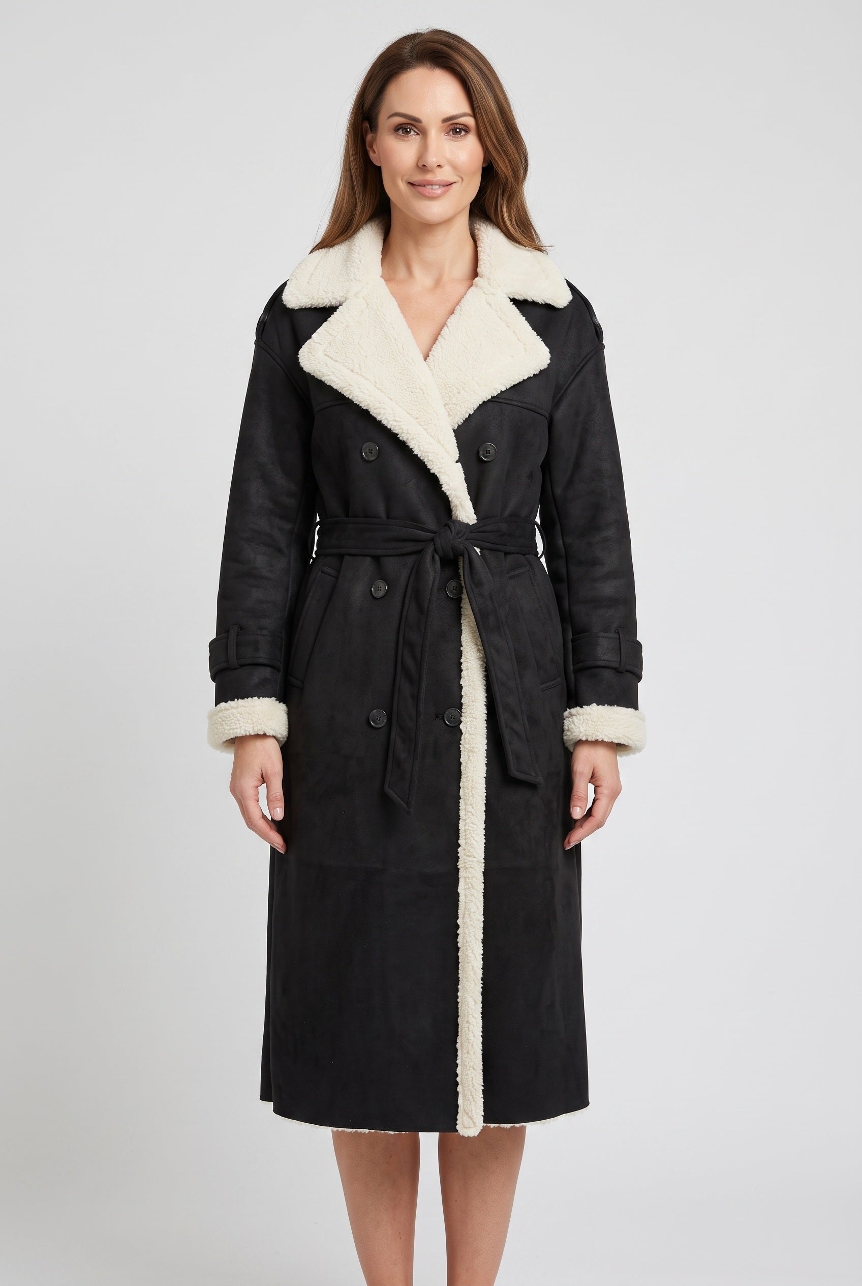 Women's Coat | Longline Aviator Belted - 1