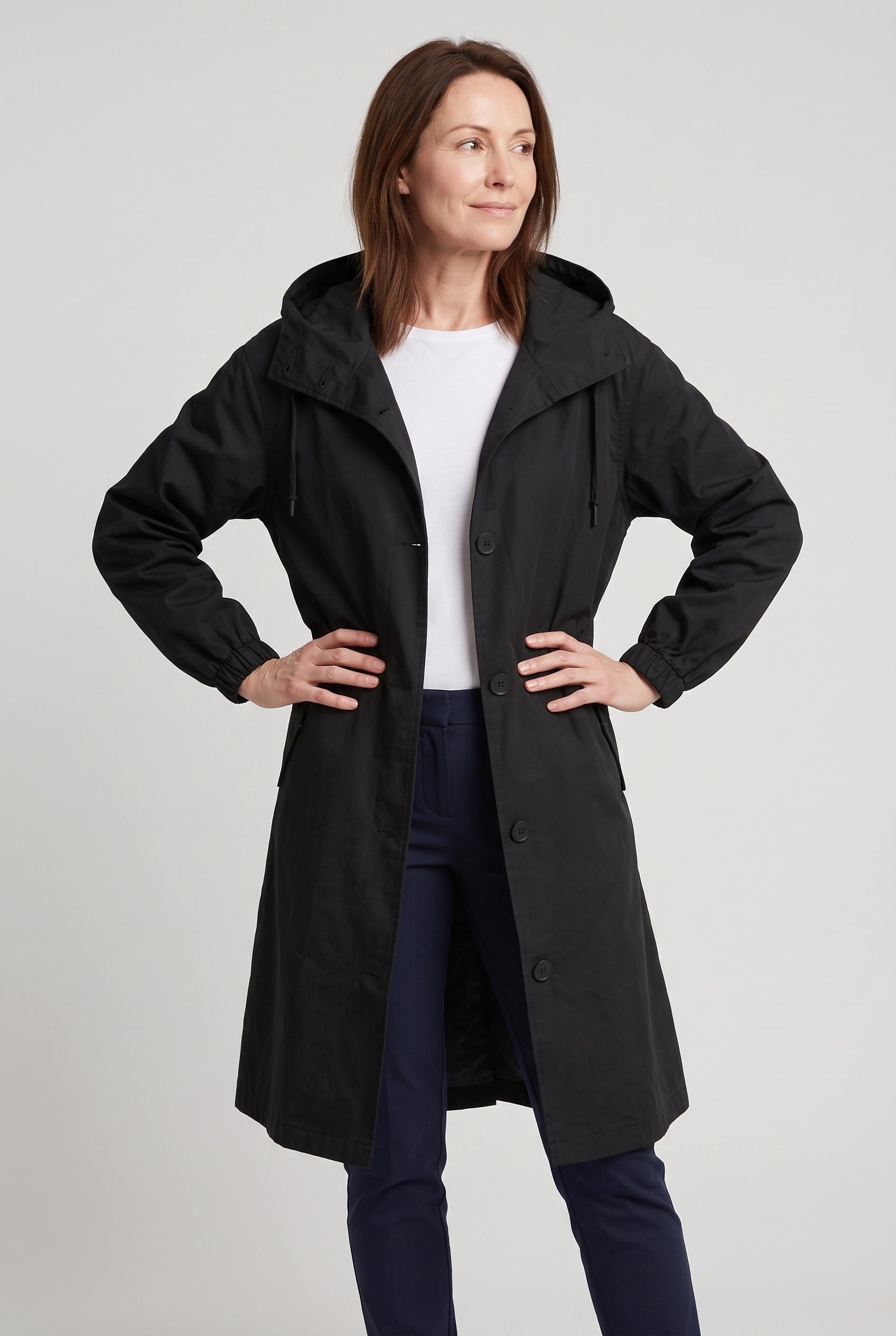 Women's Coat | Oversized Hood - Black